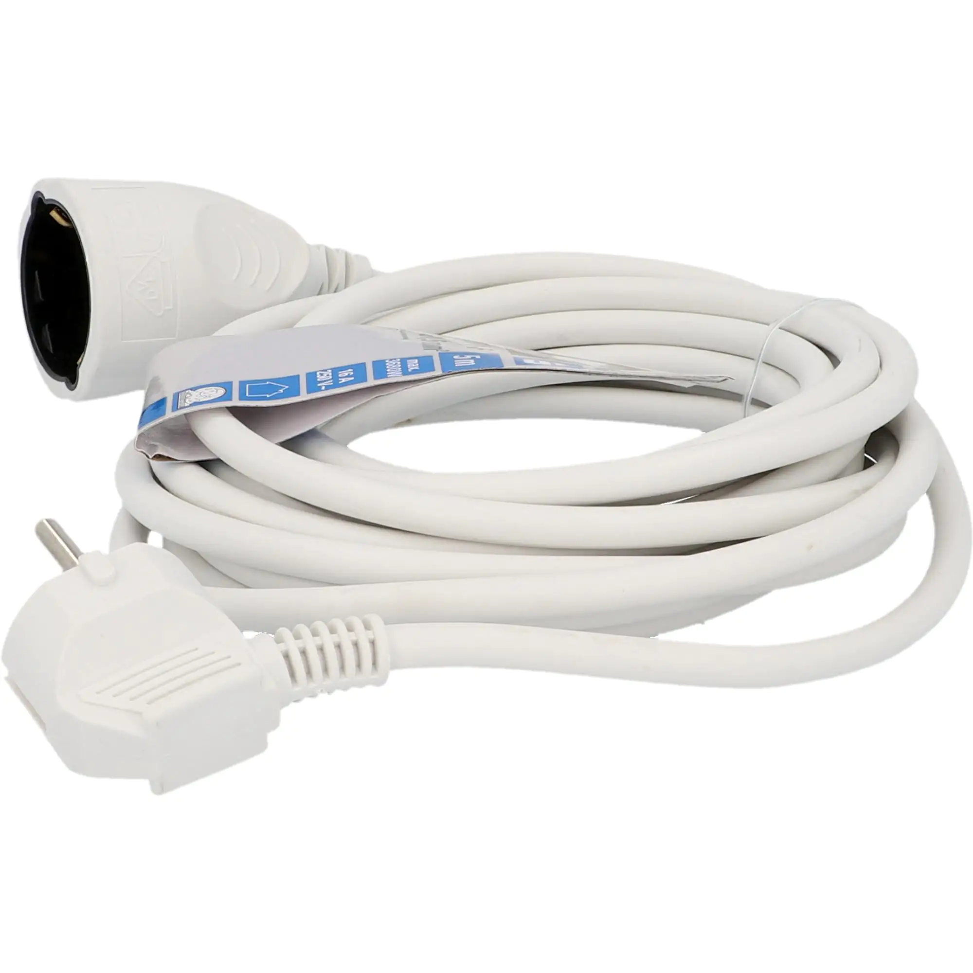 Unitec Verlängerungskabel Innen 5 Meter H05VV-F3G1,5, weiß