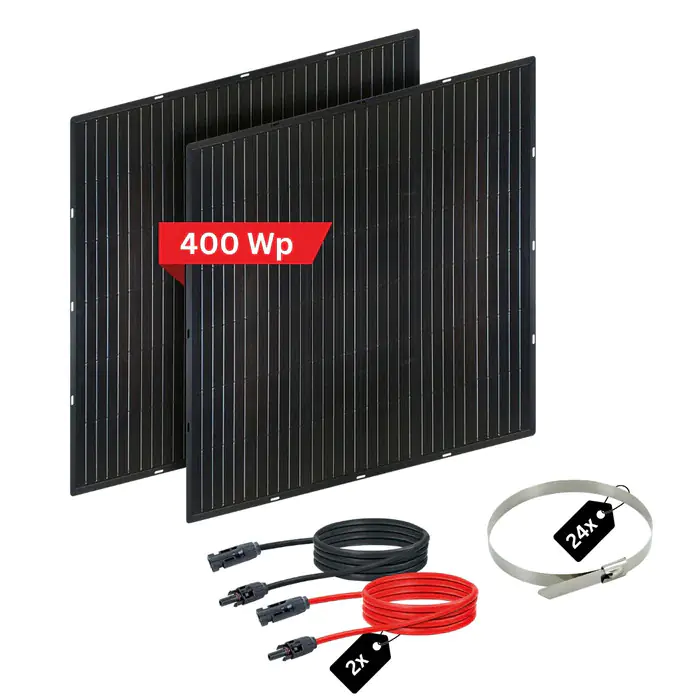 Schwaiger schlankes Solarmodul-Set SlimLine 400Wp 200 W fullblack 2 Stück