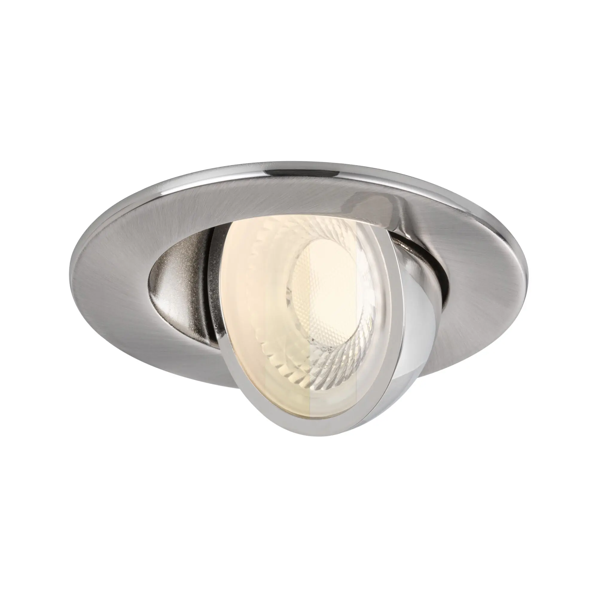 Paulmann LED-Einbauleuchte Zina 5/8 W Ø 9 cm dimmbar Eisen gebürstet