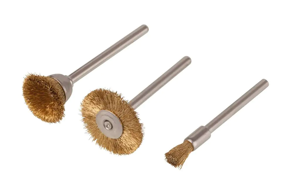 Wolfcraft Mini-Bürsten-Set 3-teilig Messing