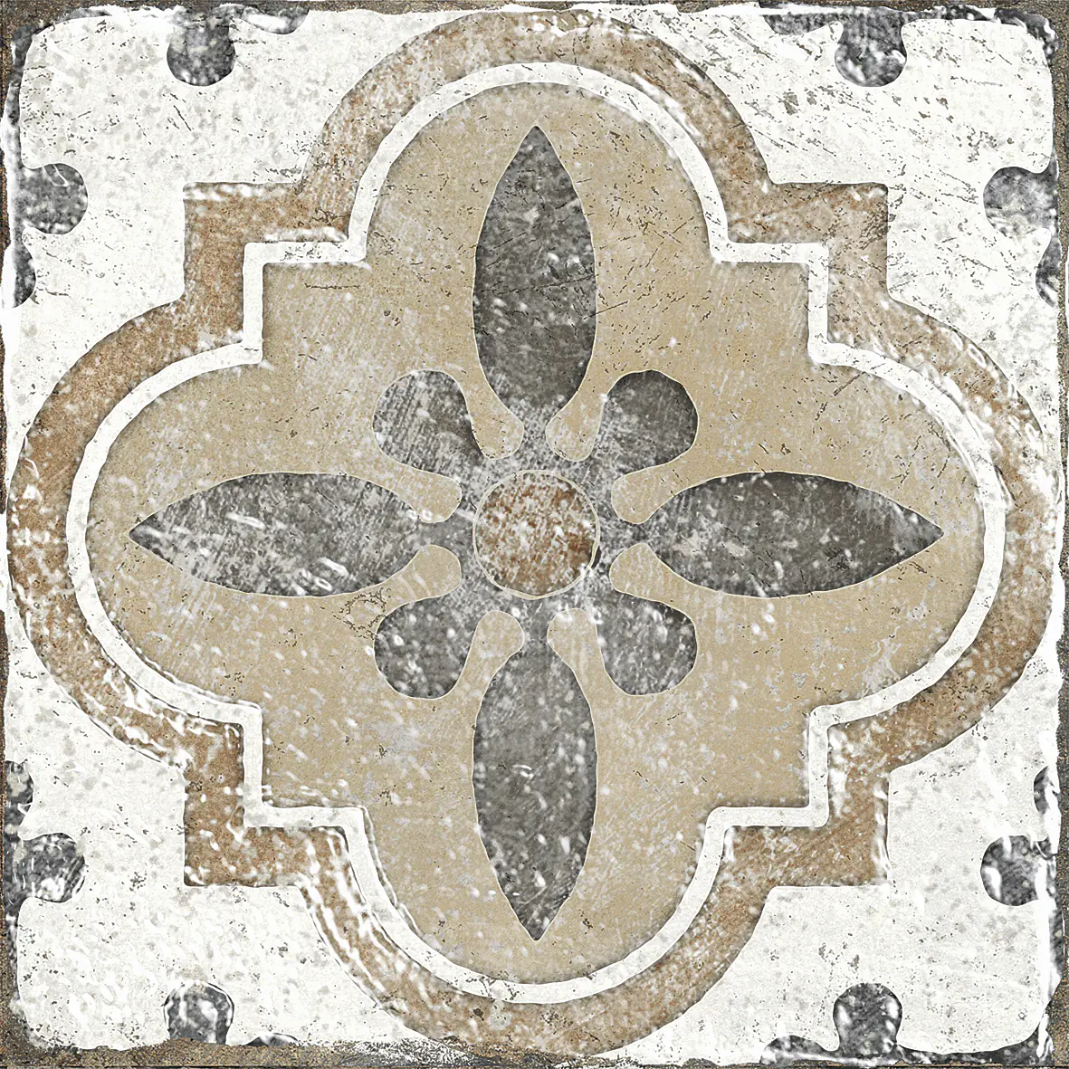 Bodenfliese Feinsteinzeug Marrakesh 20 x 20 cm blau-beige
