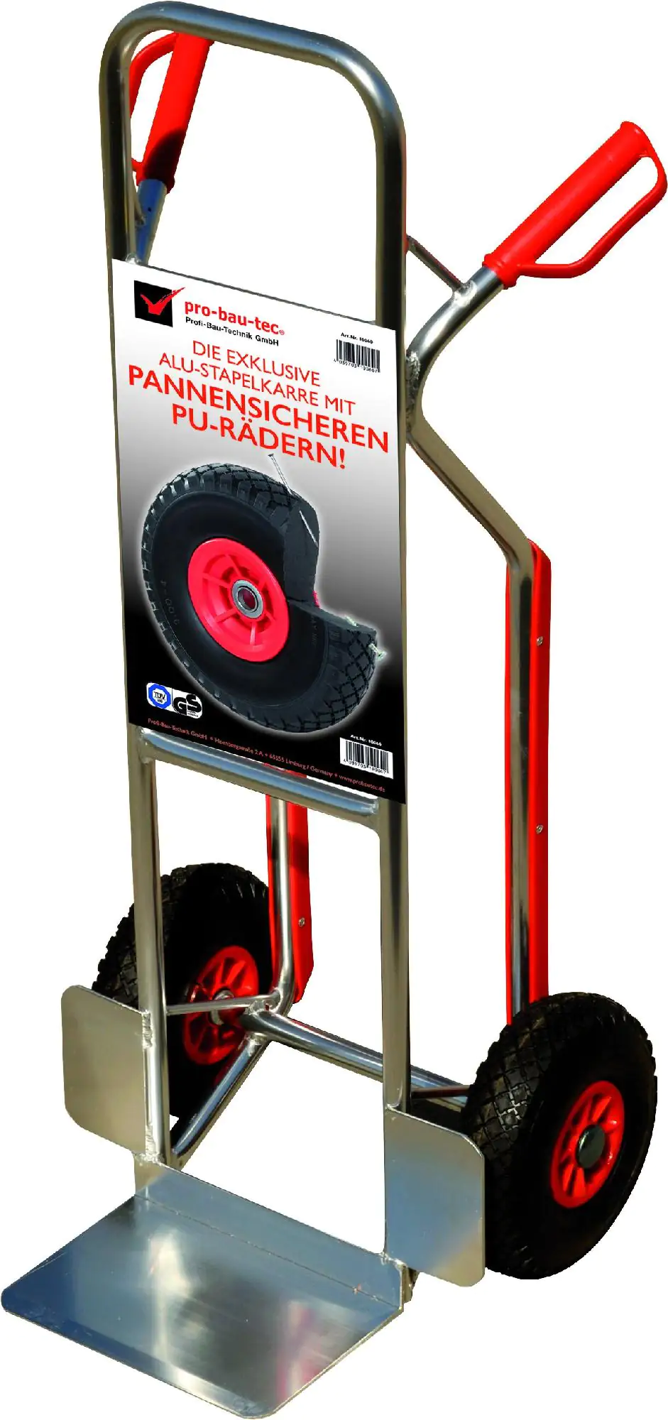 pro-bau-tec Profi-Bau Stapelkarre Aluminium 150 kg PU-Räder