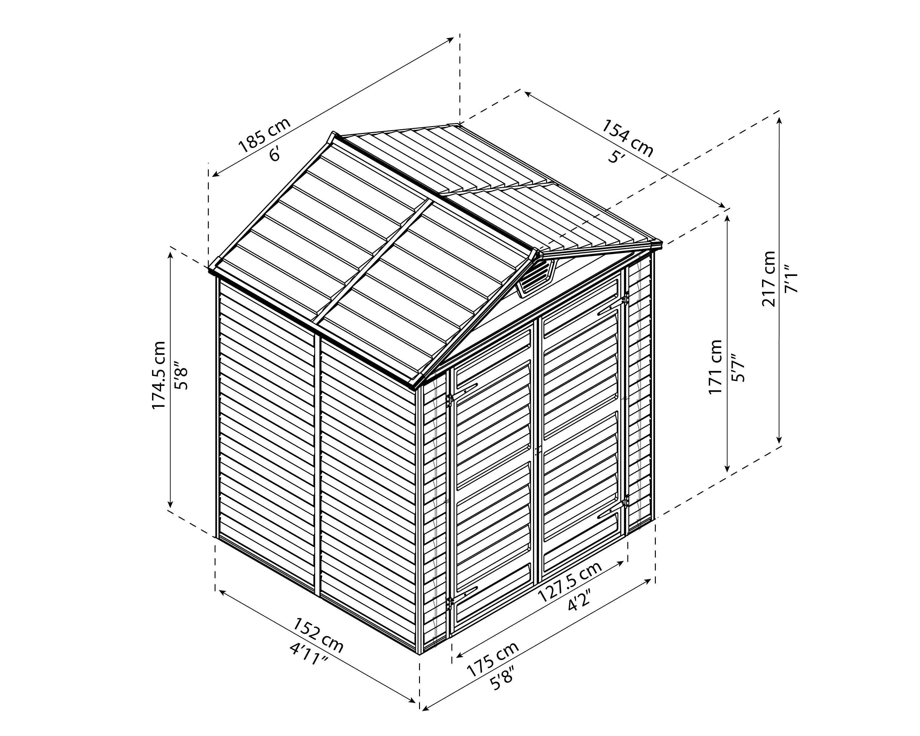 Canopia Gerätehaus Skylight Shed 6x5 175 x 152 x 171 cm