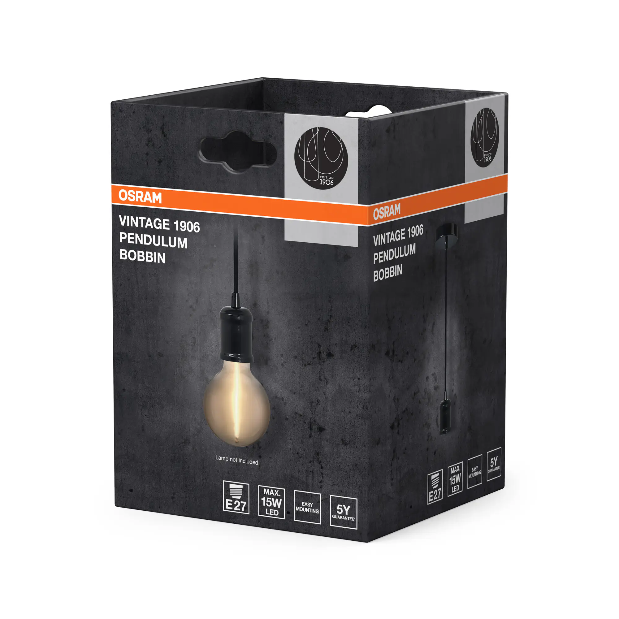 Osram Pendelleuchte 1906 Pendulum 163 cm schwarz matt