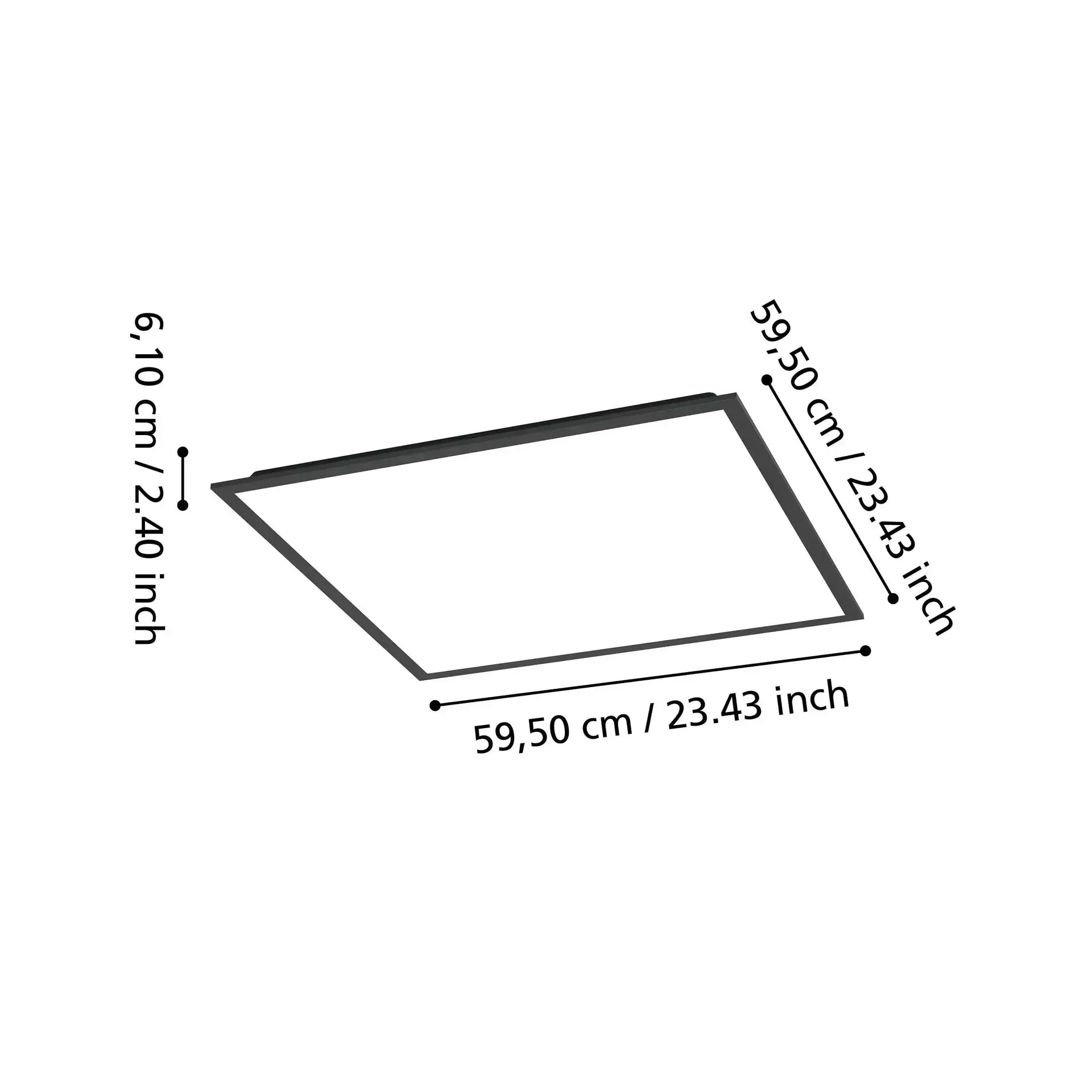 Eglo LED Deckenleuchte Moradillo-Z schwarz 60 x 60 cm RGB dimmbar