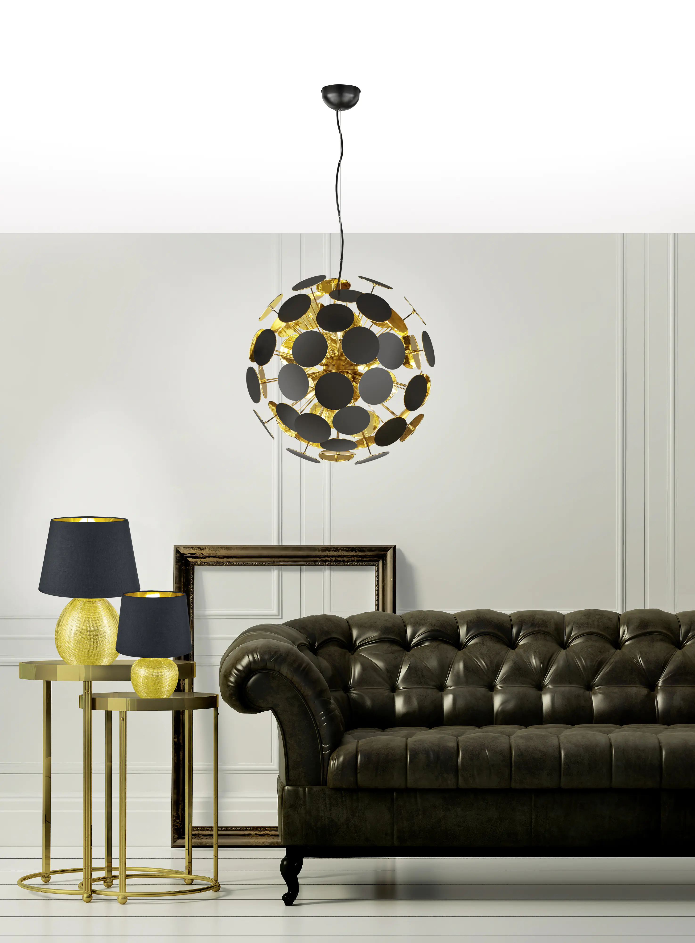 Trio Leuchten Pendelleuchte Discalgo schwarz, gold