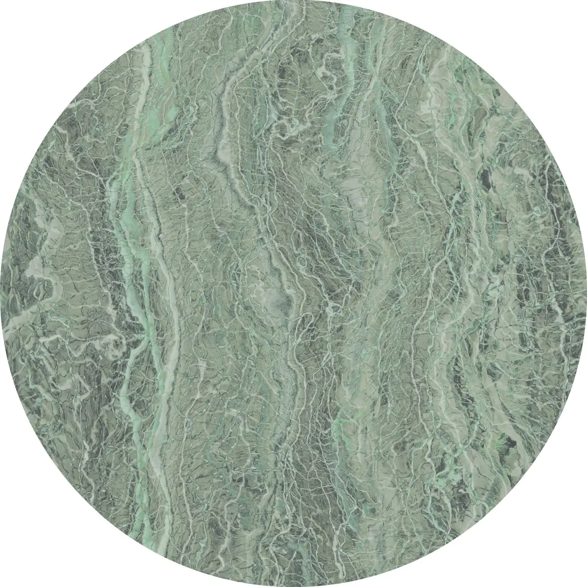 Komar Vlies Fototapete Dot Green Marble Ø 125 cm, selbstklebend