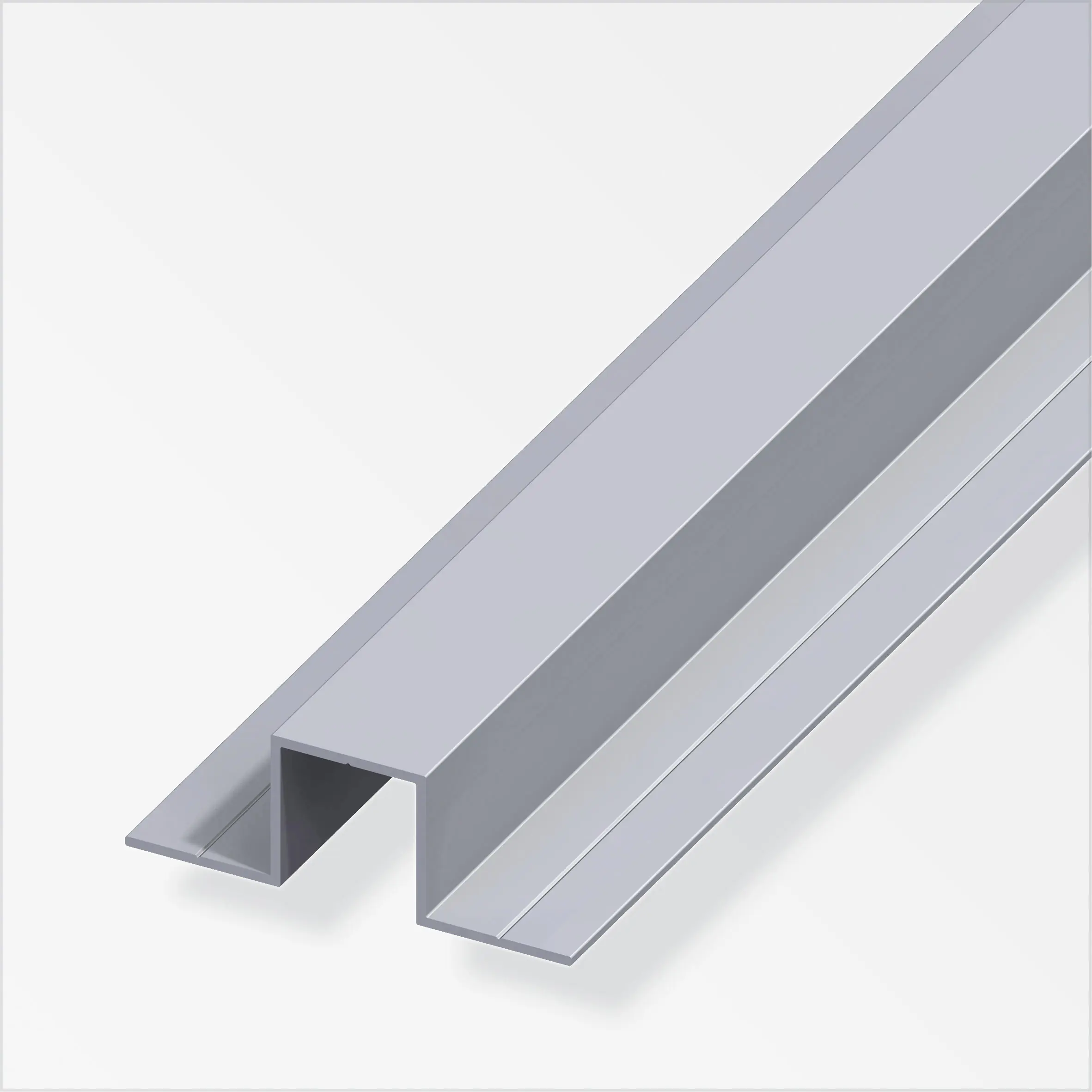 alfer Quadrat-U, 2 Schenkel 180º 1 m, 19.5 x 55.5 x 1.5 mm Alu roh blank