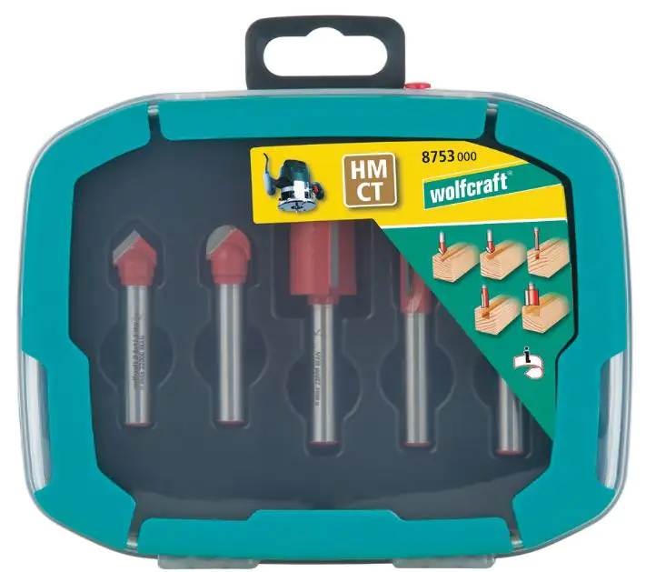 Wolfcraft HM-Nutfräser-Set 5-teilig in Box