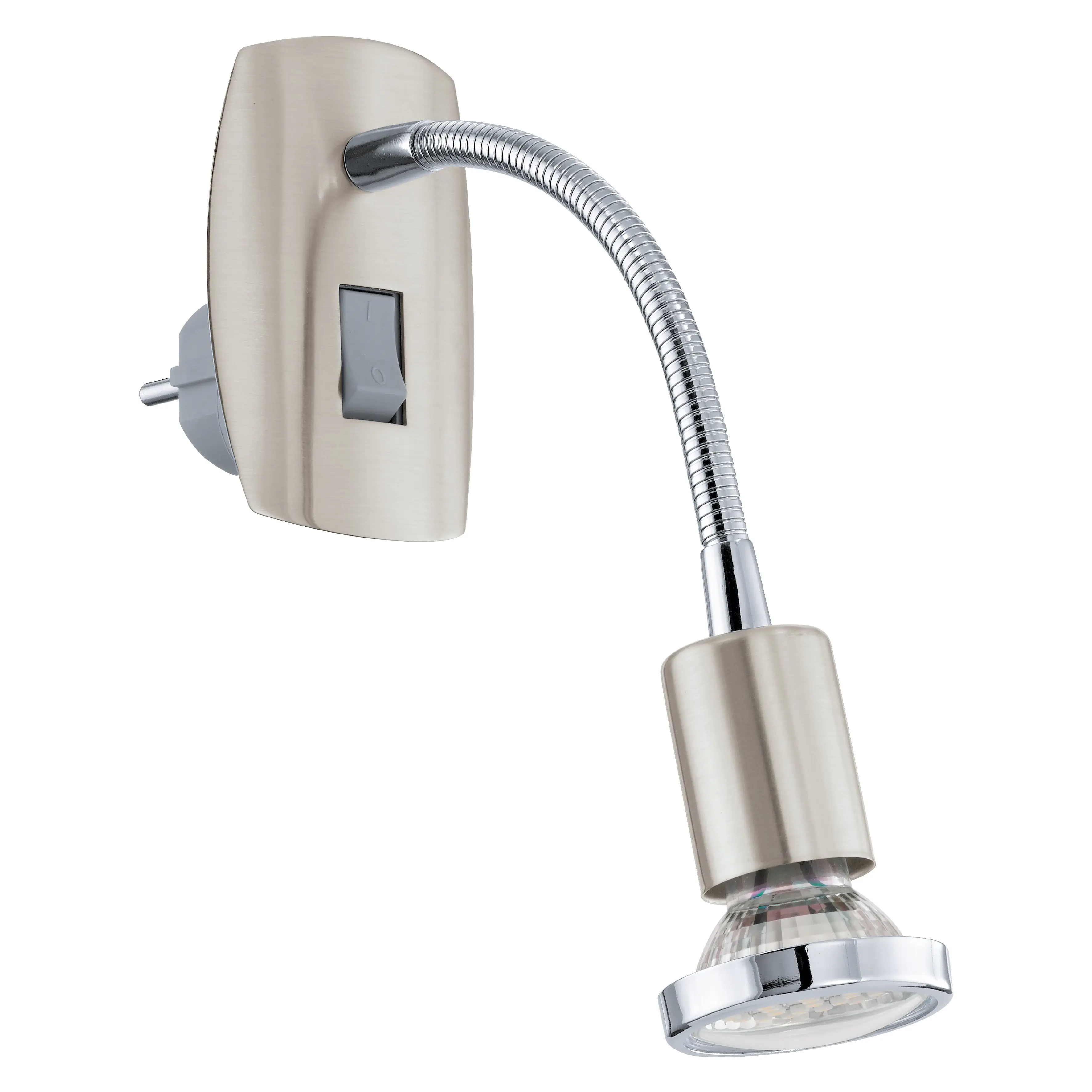 Eglo Steckerleuchte Mini 4 flexibel GU10  2,8 W nickel-matt warmweiß