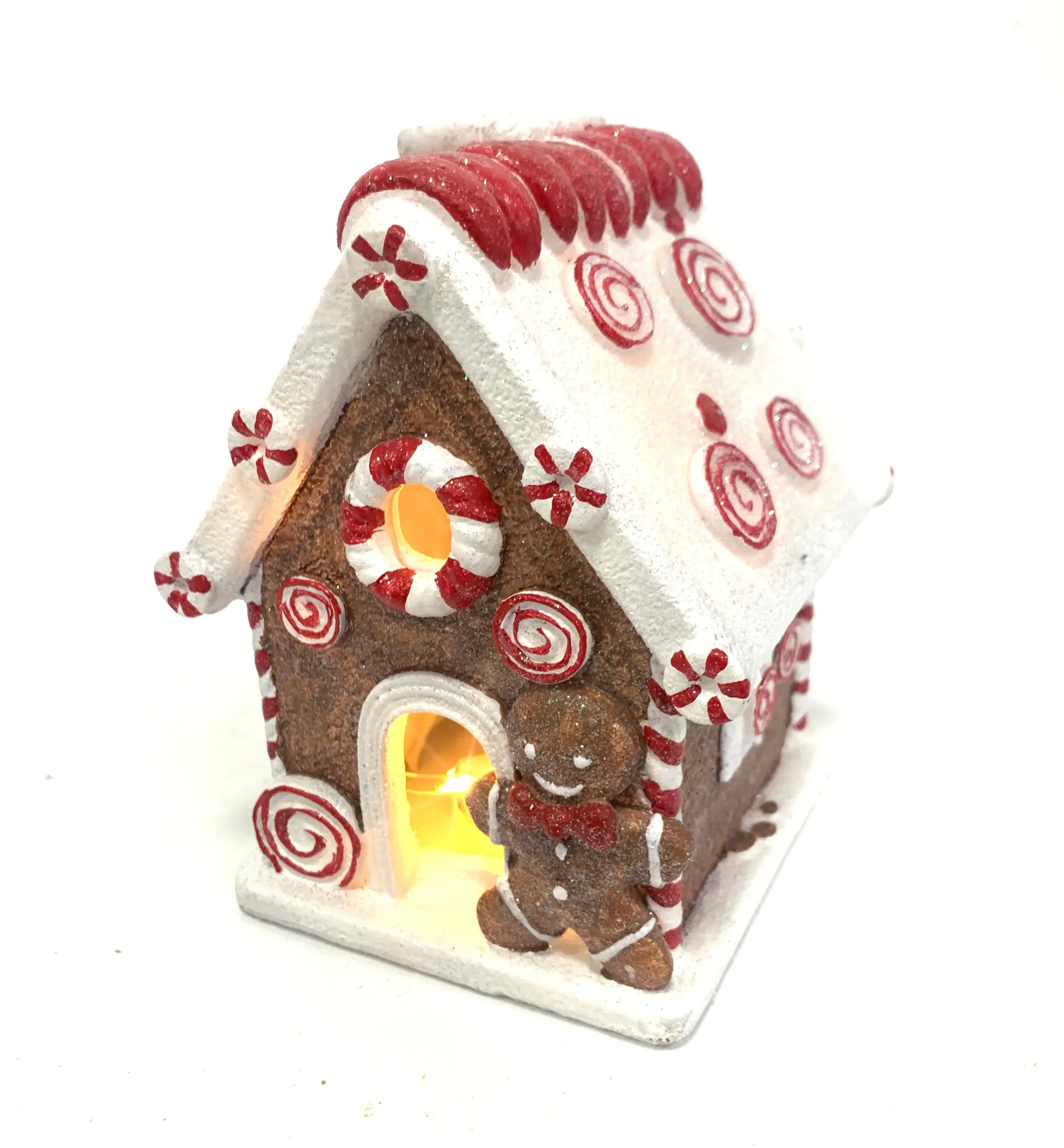 Figur Lebkuchenhaus 14,5 x 11,5 x 11,5 cm braun