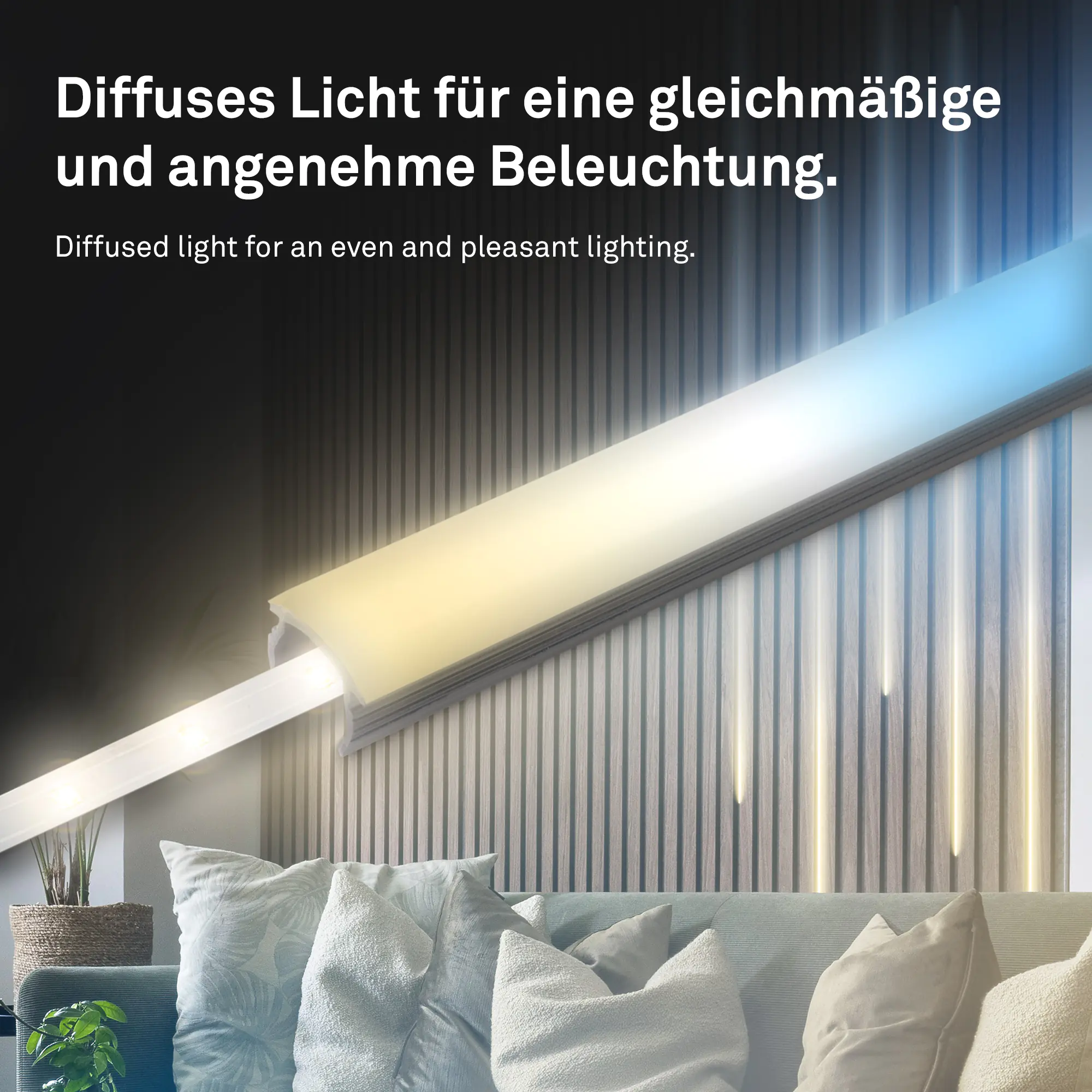 Brilloner PC Profil Pimp Diffusor your Panel 1,3 m, Kunststoff, 14-15 mm, rauchglas