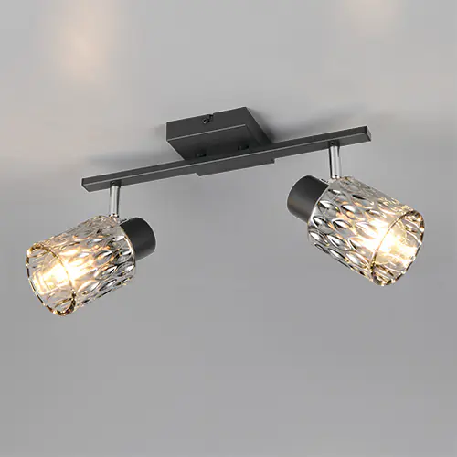 Reality Deckenstrahler Jack 2-flammig schwarz matt E14