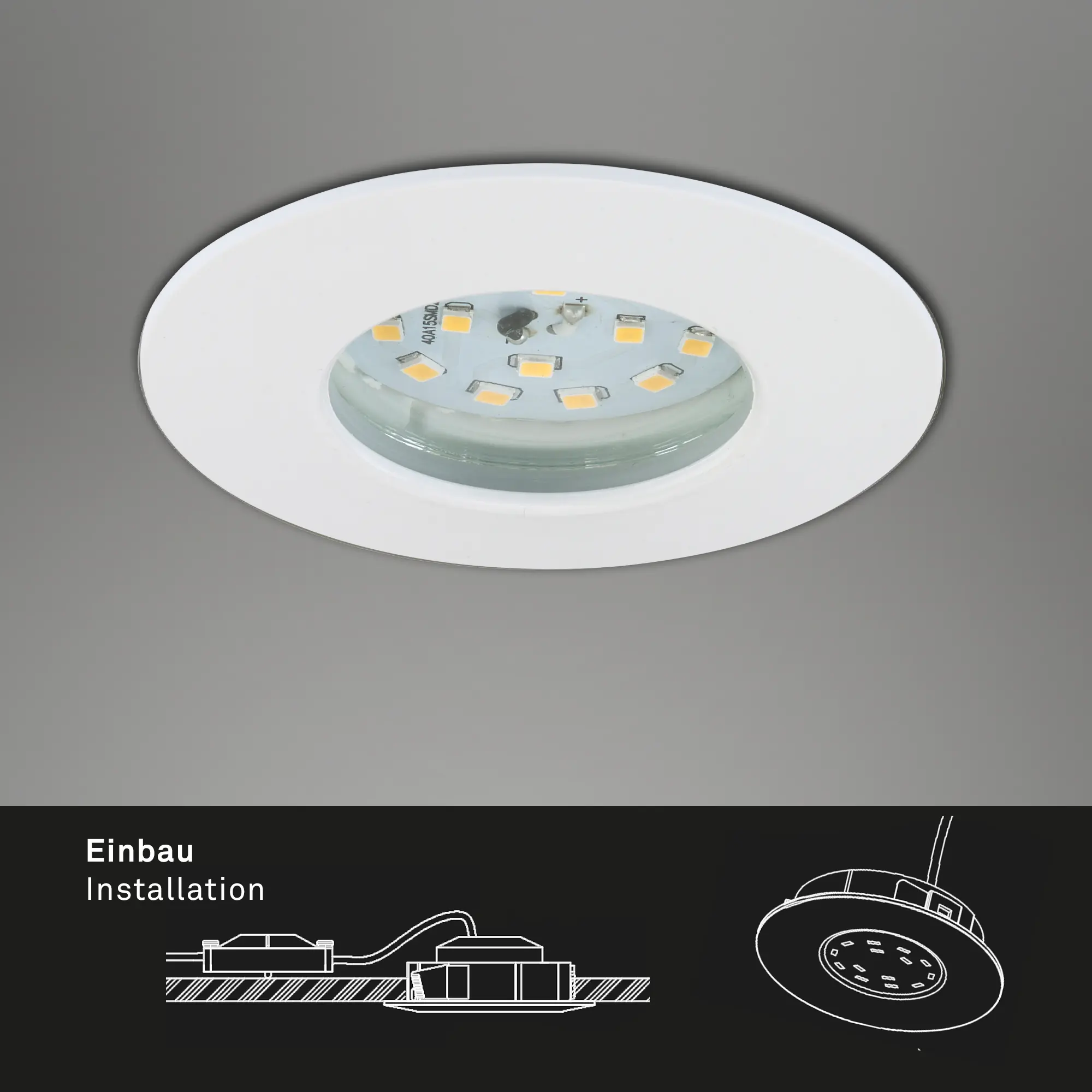 Briloner 3er Set LED Einbauleuchten Attach weiß Ø 7,5 cm