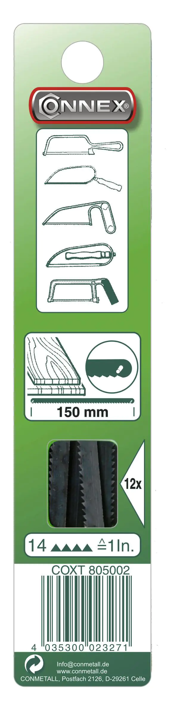 Connex Sägeblatt 150 mm für Holz 12 Stück