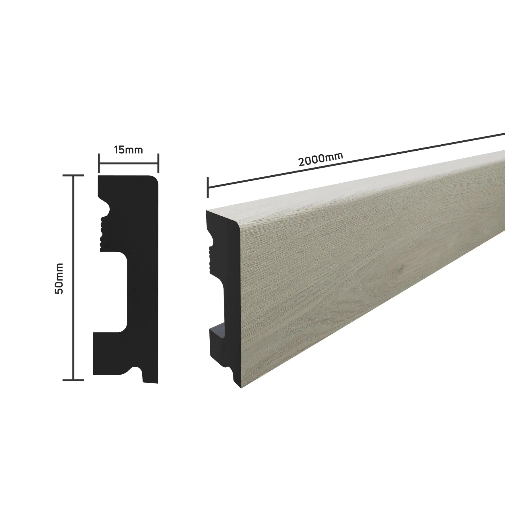 SELITSTYLE Sockelleiste FBL50 Eiche Royal 2000 x 50 x 15 mm wasserfest