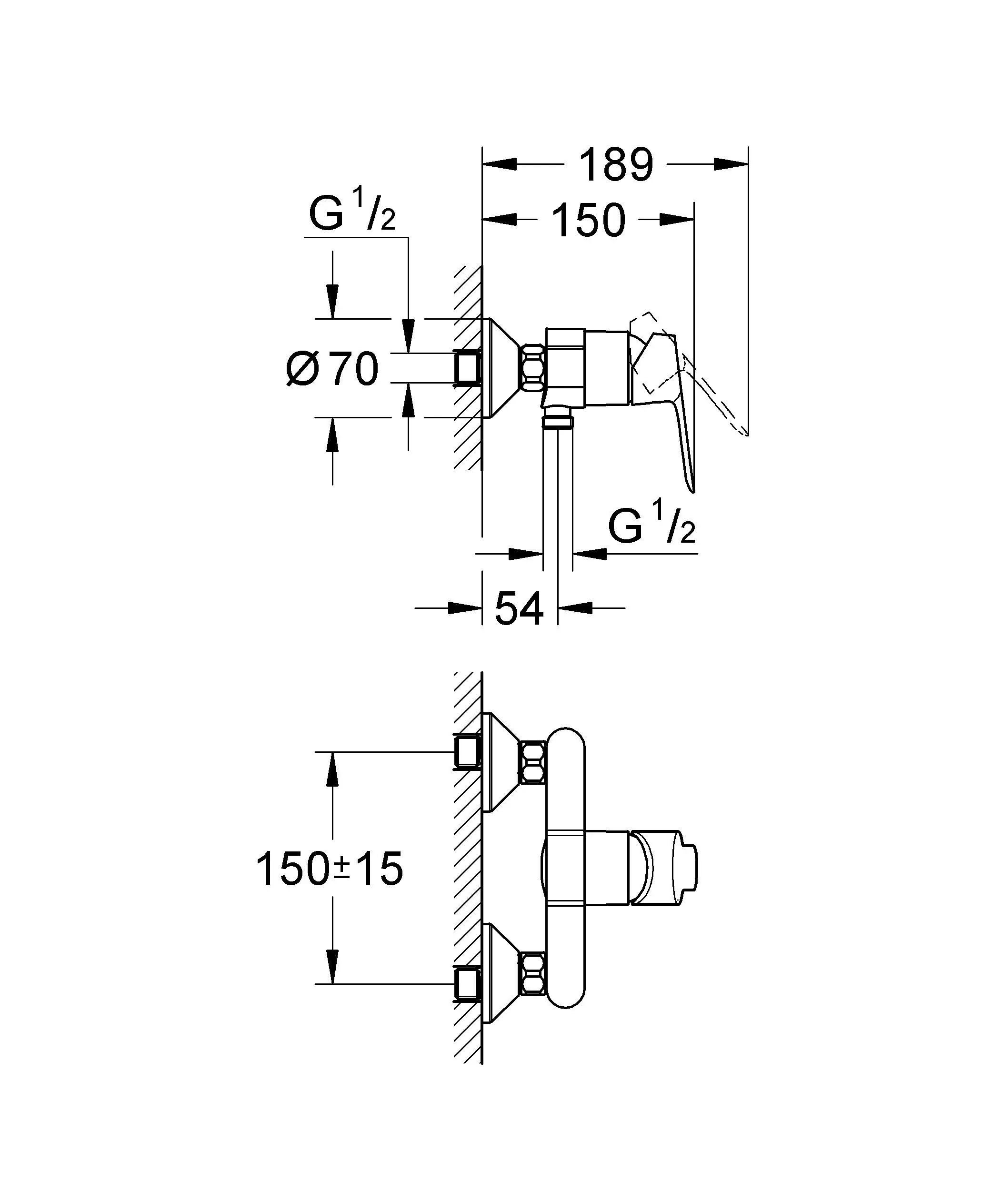 Grohe Duscharmatur Edge verchromt