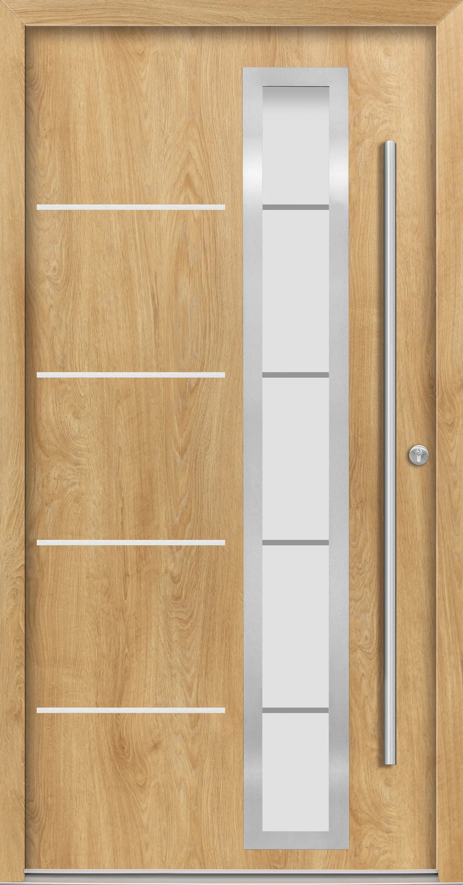 Splendoor Haustür Passivedoor Premium B06 Eiche Natur DIN Rechts 100 x 210 cm