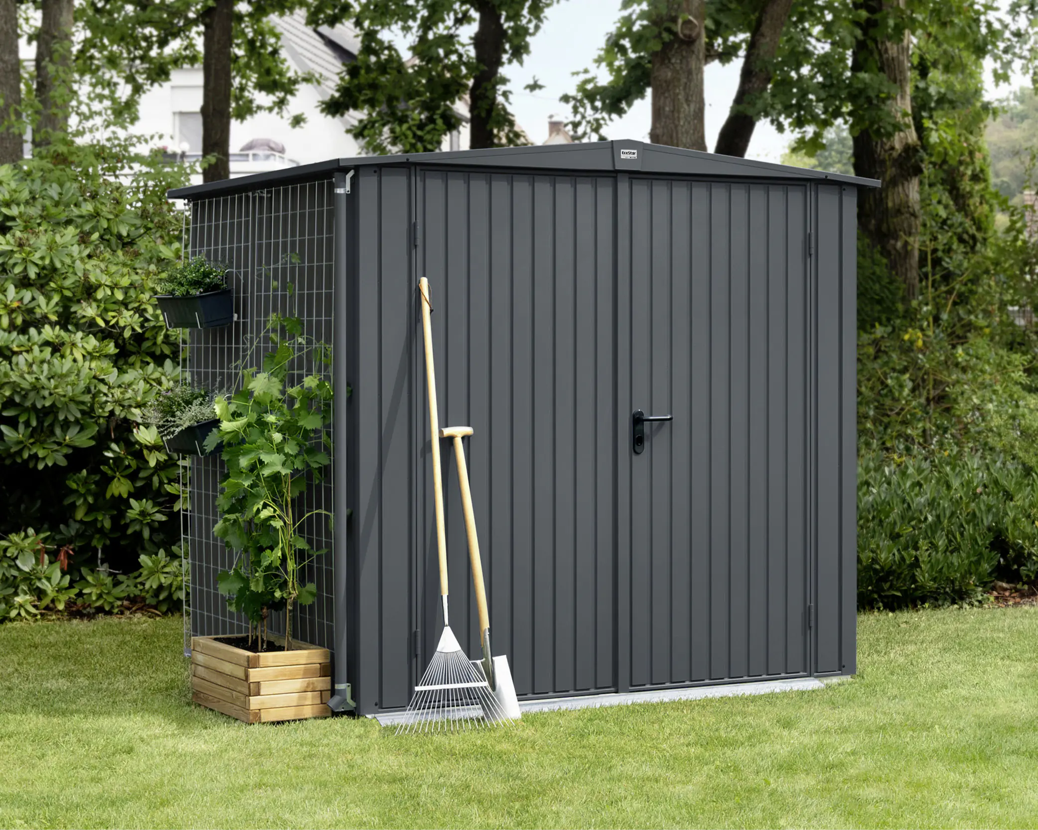 EcoStar Gerätehaus Trend-S Typ 2 258,8 x 247,7 x 216 cm anthrazitgrau