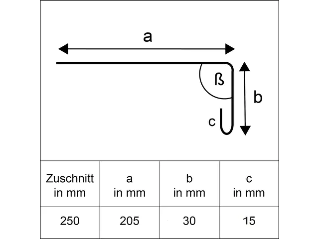 Sarei Tropfkante 2000 x 250 mm natur