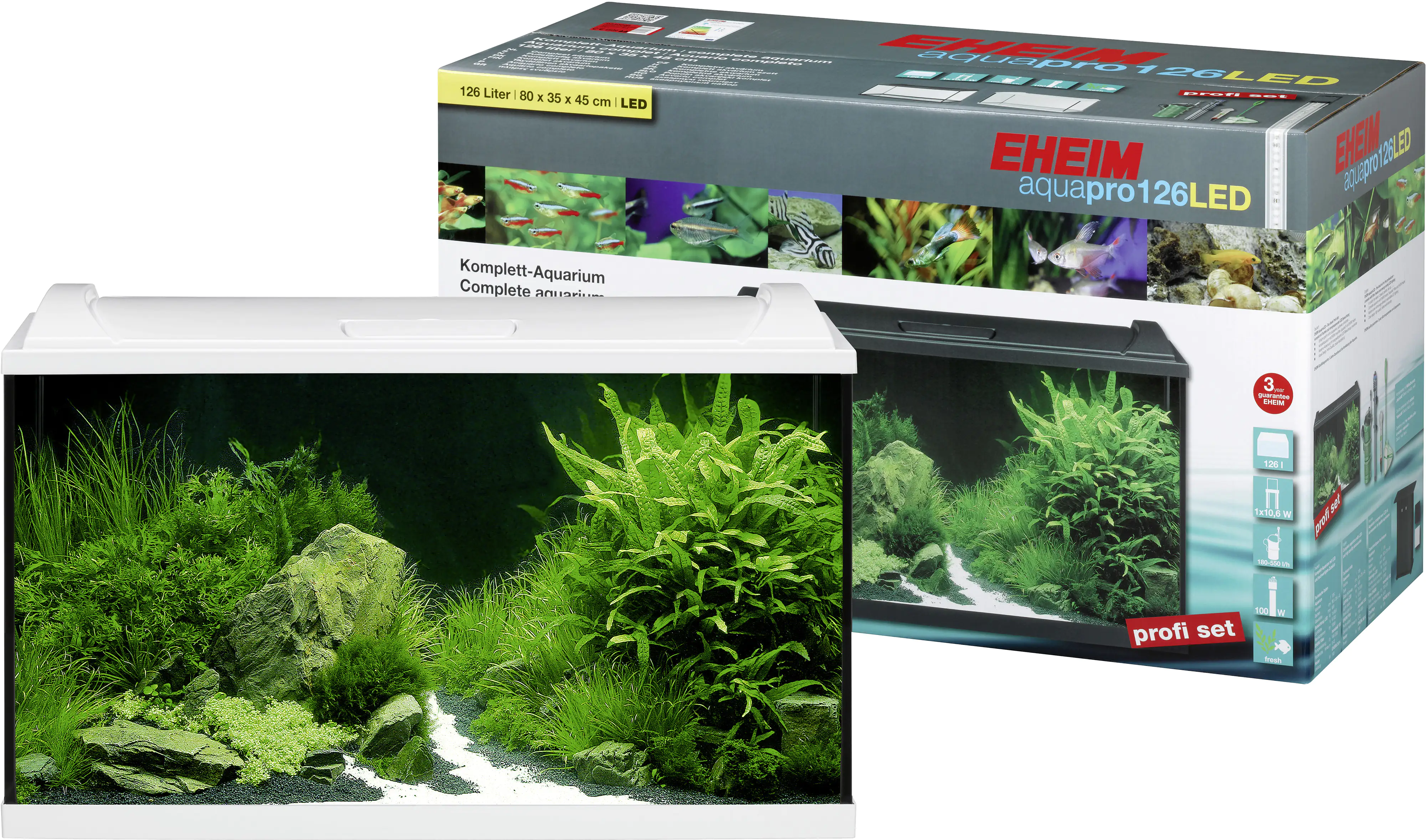 Eheim Aquarium-Komplettset LED aquapro 126 L weiß