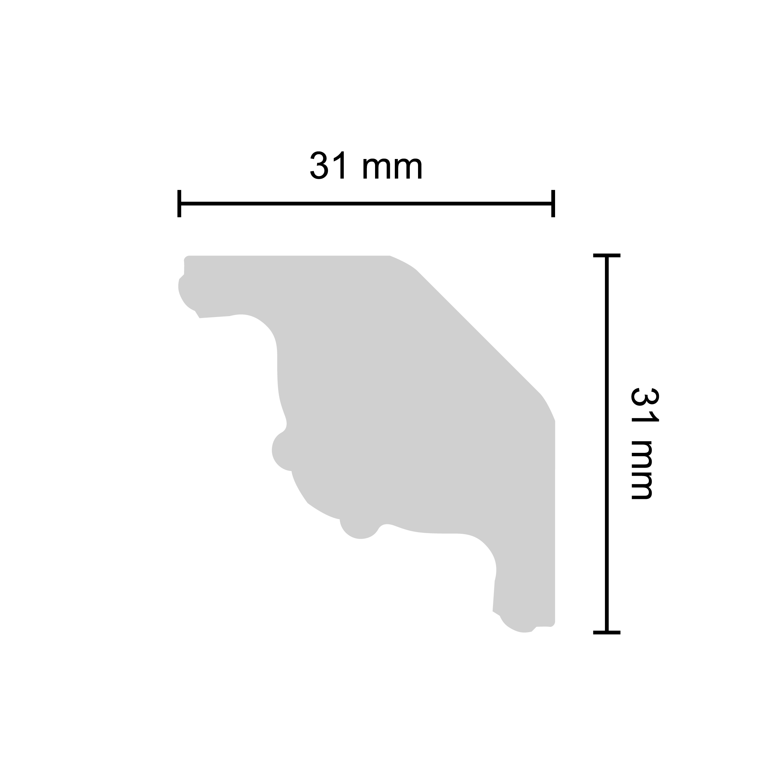 Decosa Stuckleiste Denise, 2 m x 31 mm x 31 mm