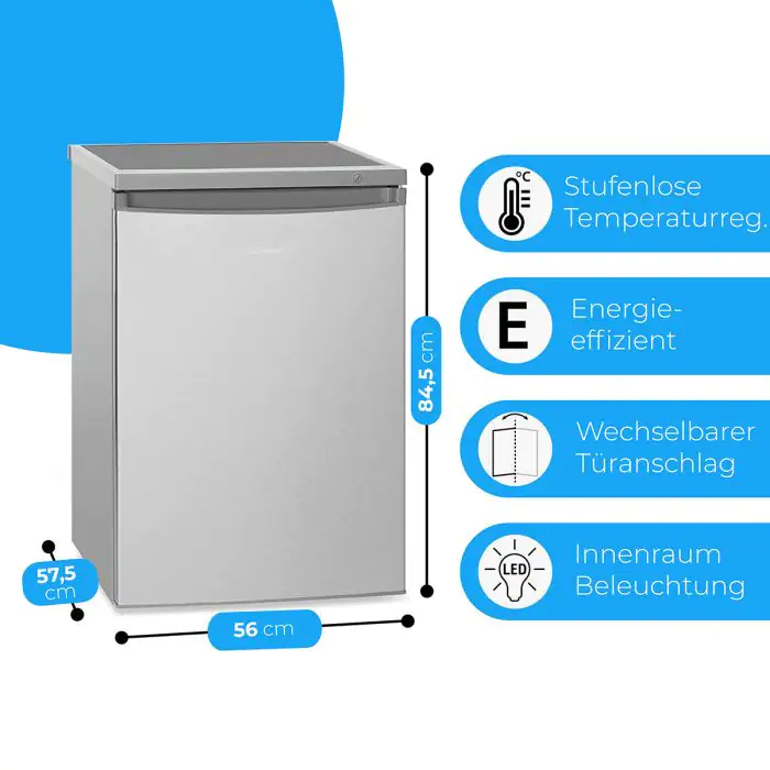 Bomann Kühlschrank mit Eisfach KS 2184.1 inox-look