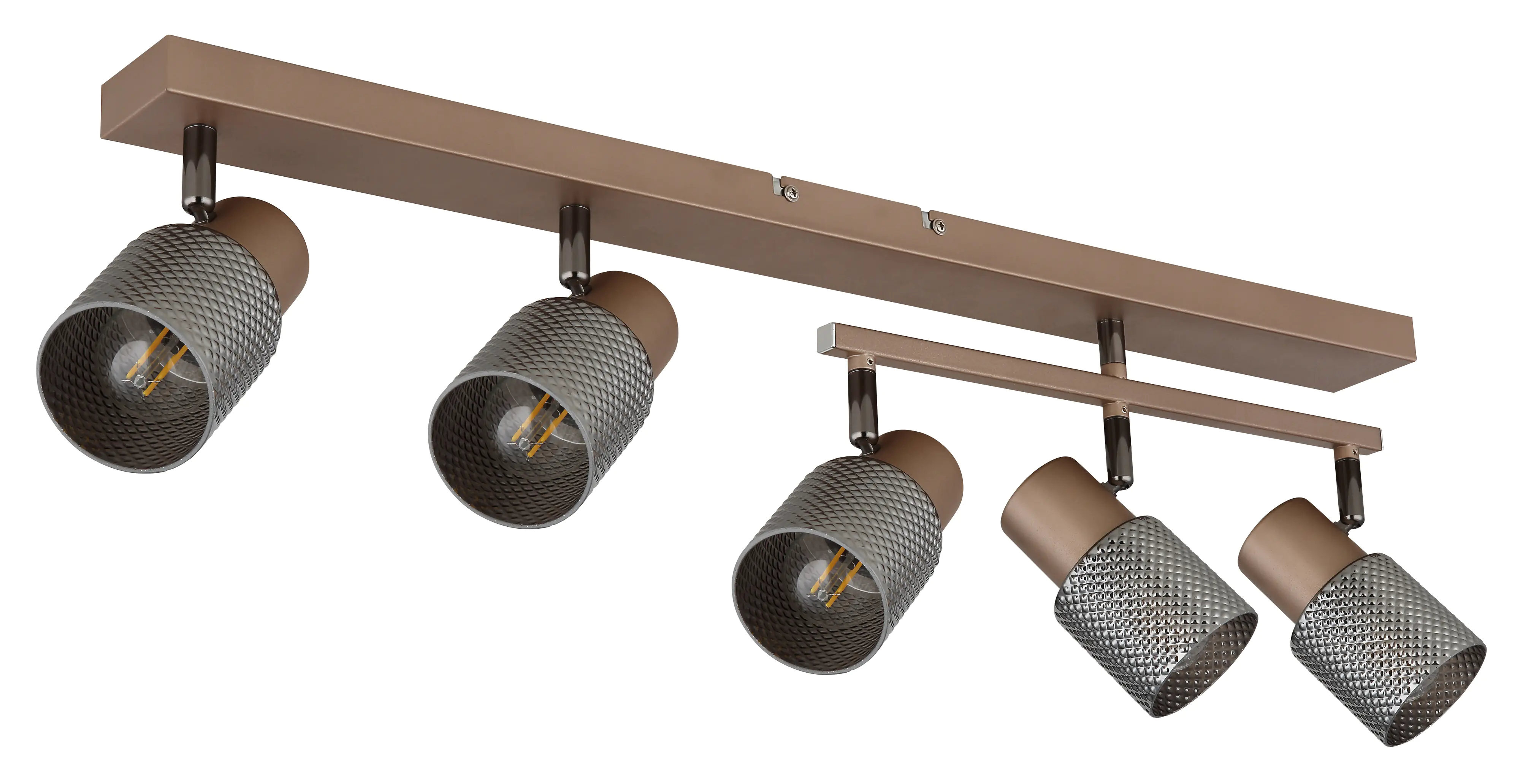 Globo 5er Spot Satella kaffeefarben matt 70 x 17,5 cm