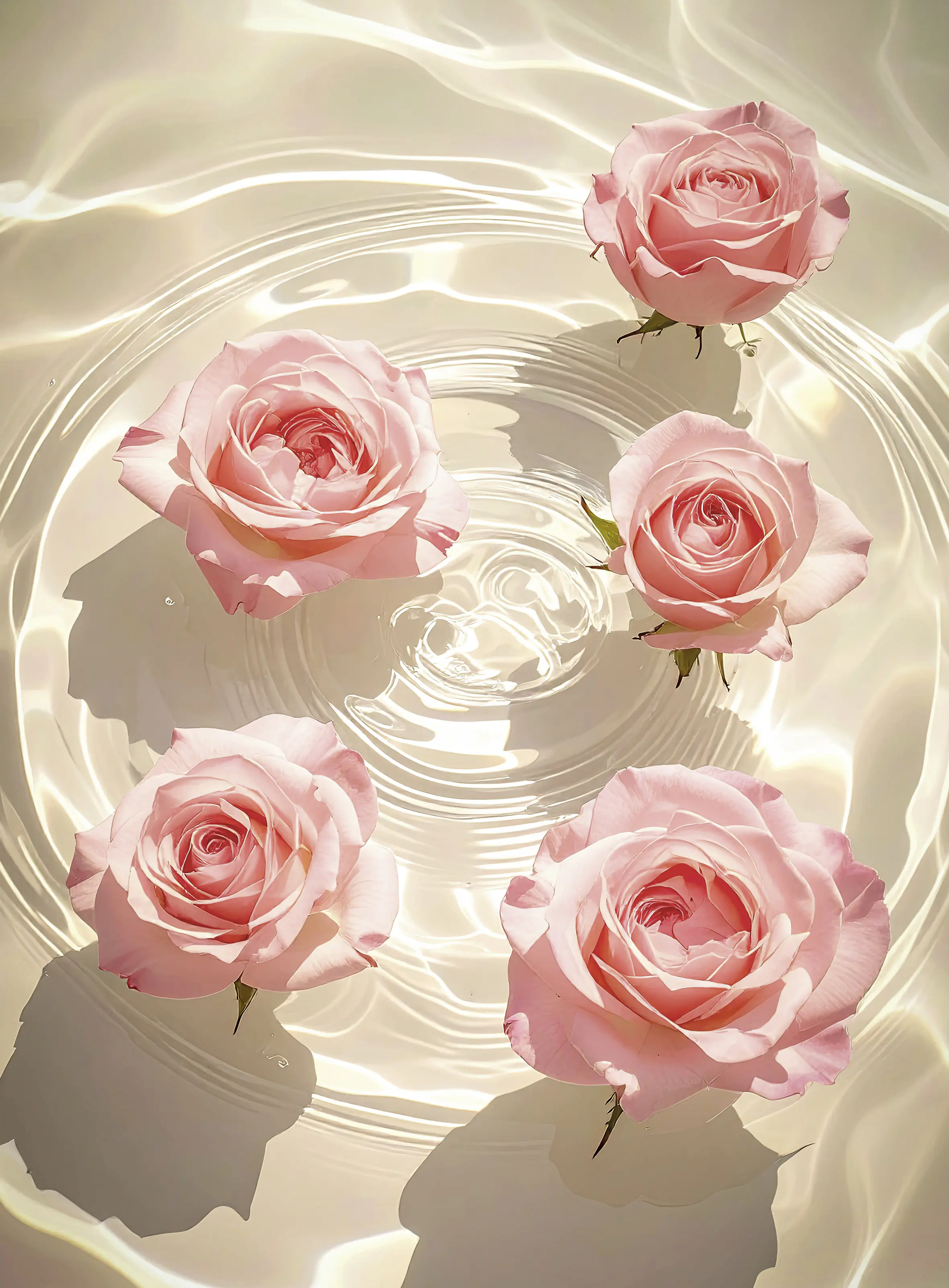 Keilrahmenbild Schwimmende Rosen 56 x 76 cm