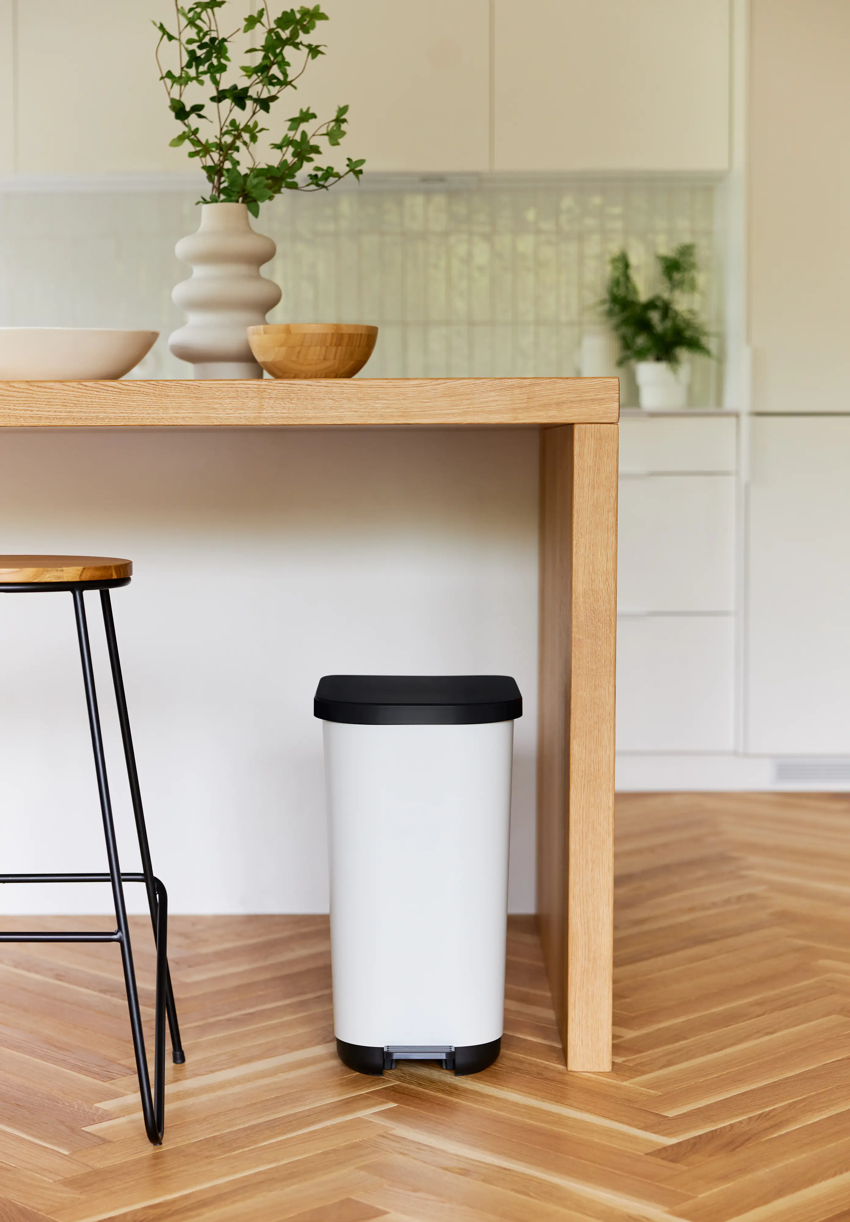 Rotho Treteimer Ribo 35 L weiß grau