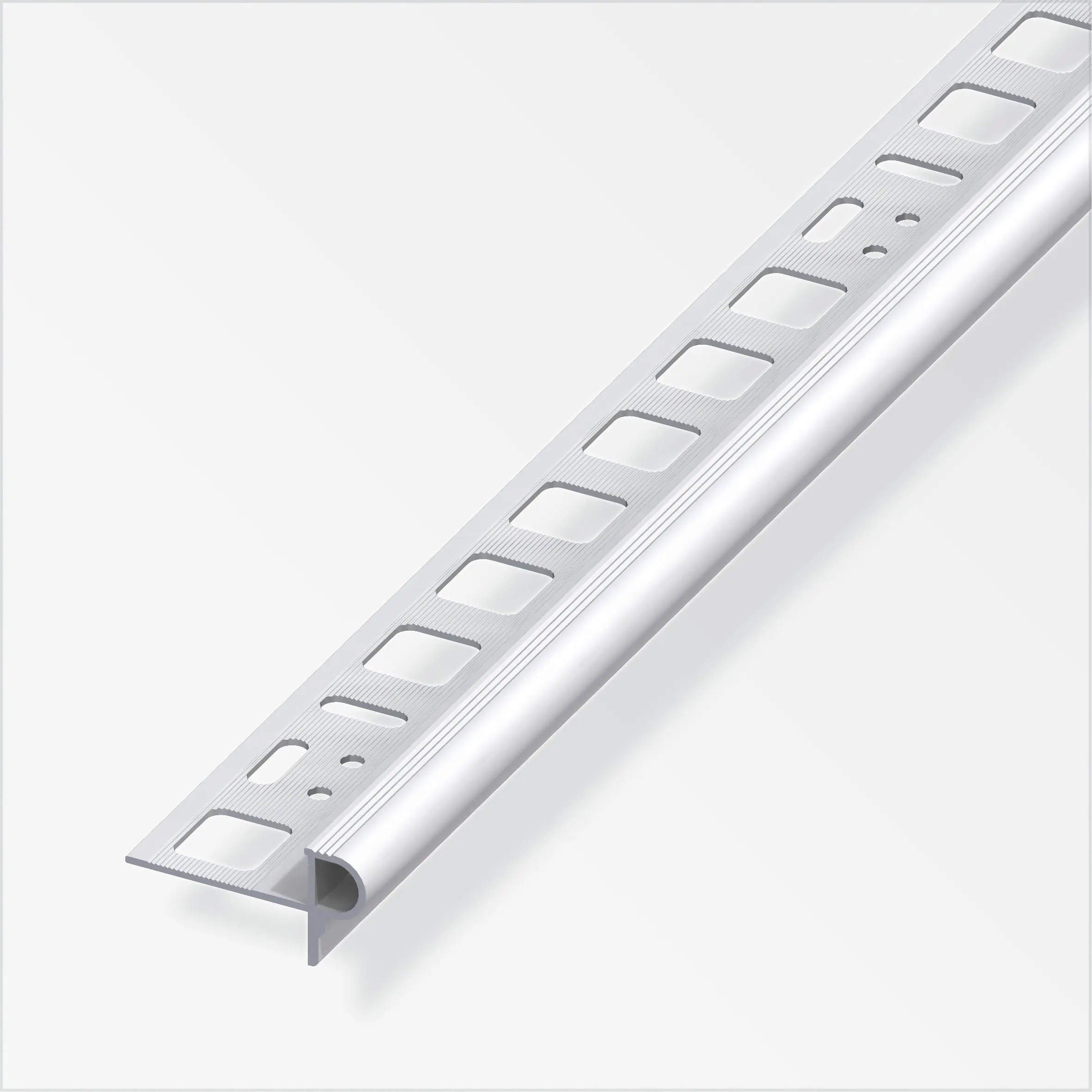 alfer Treppenkantenprofil 1 m, 10 x 24.5 x 7.5 mm Alu eloxiert silber
