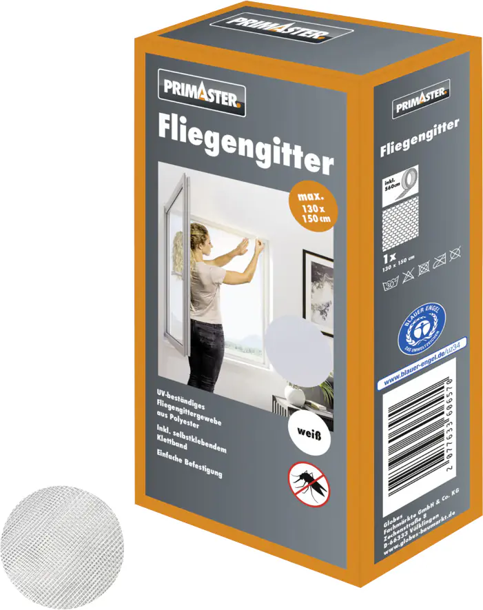 Primaster Fliegengitter 130 x 150 cm weiß kürzbar