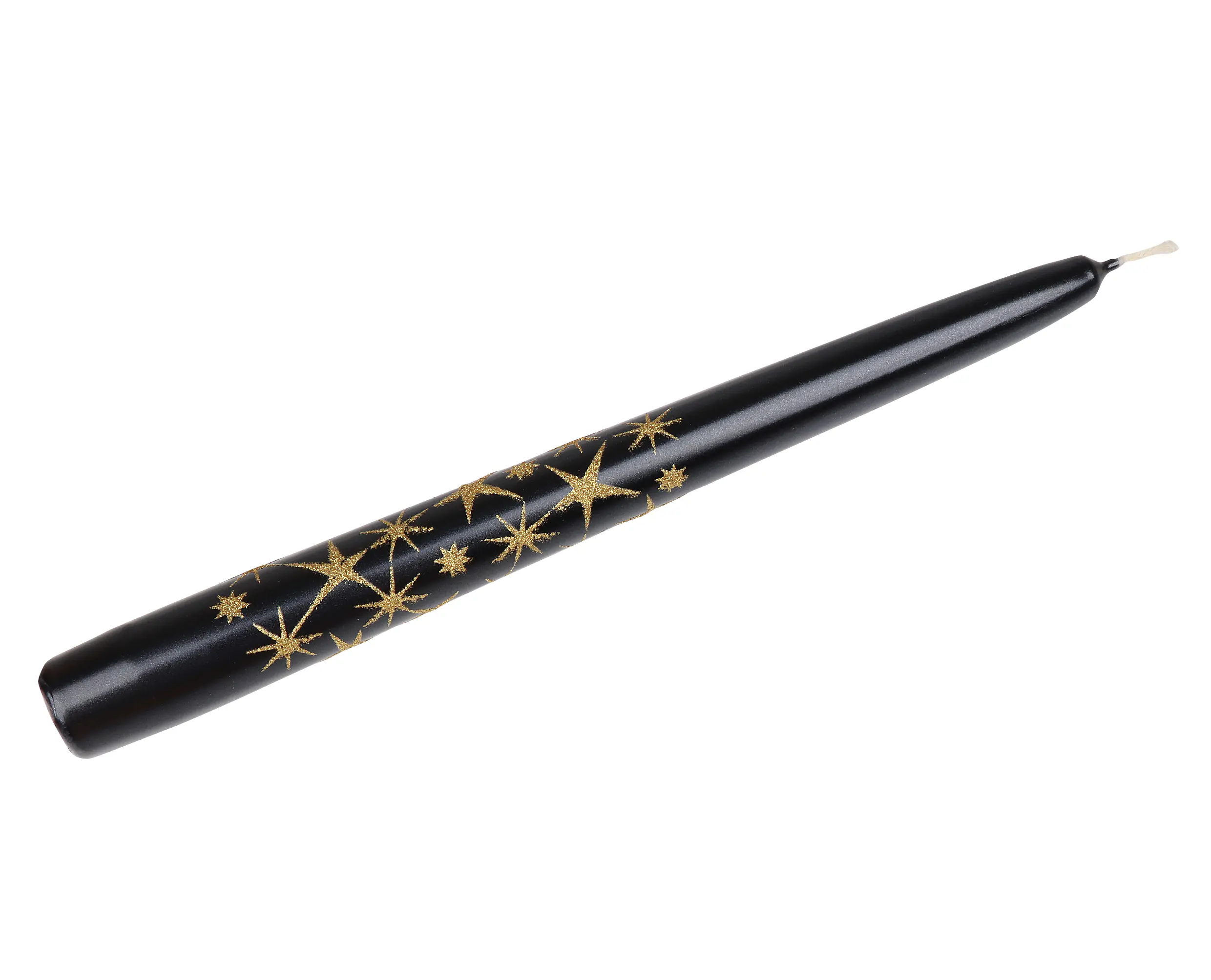 Steinhart Spitzkerze Glitzersterne 24 cm schwarz    