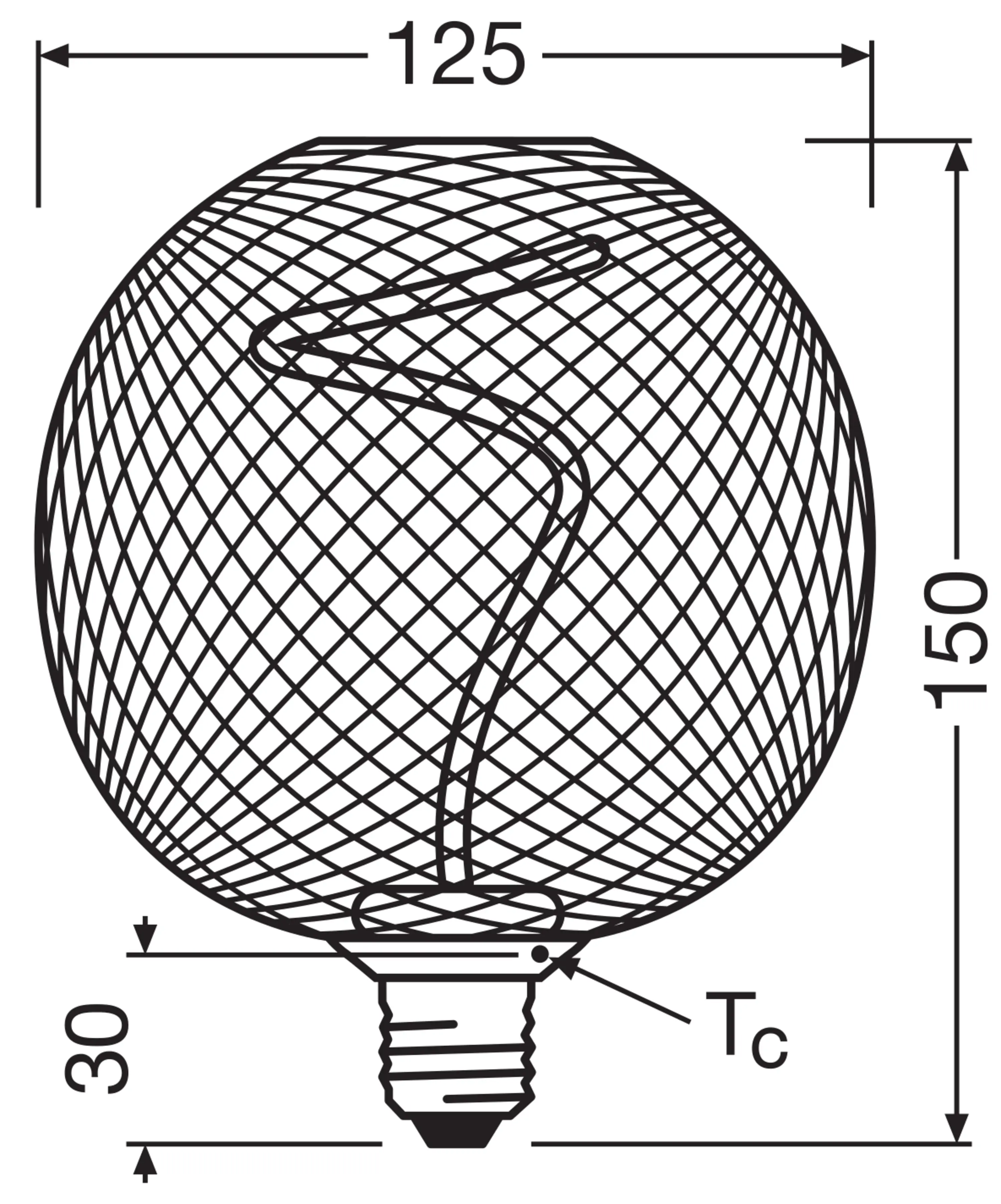 Osram LED Dekoleuchtmittel E27 Globe schwarz 3,5W dimmbar warmweiß