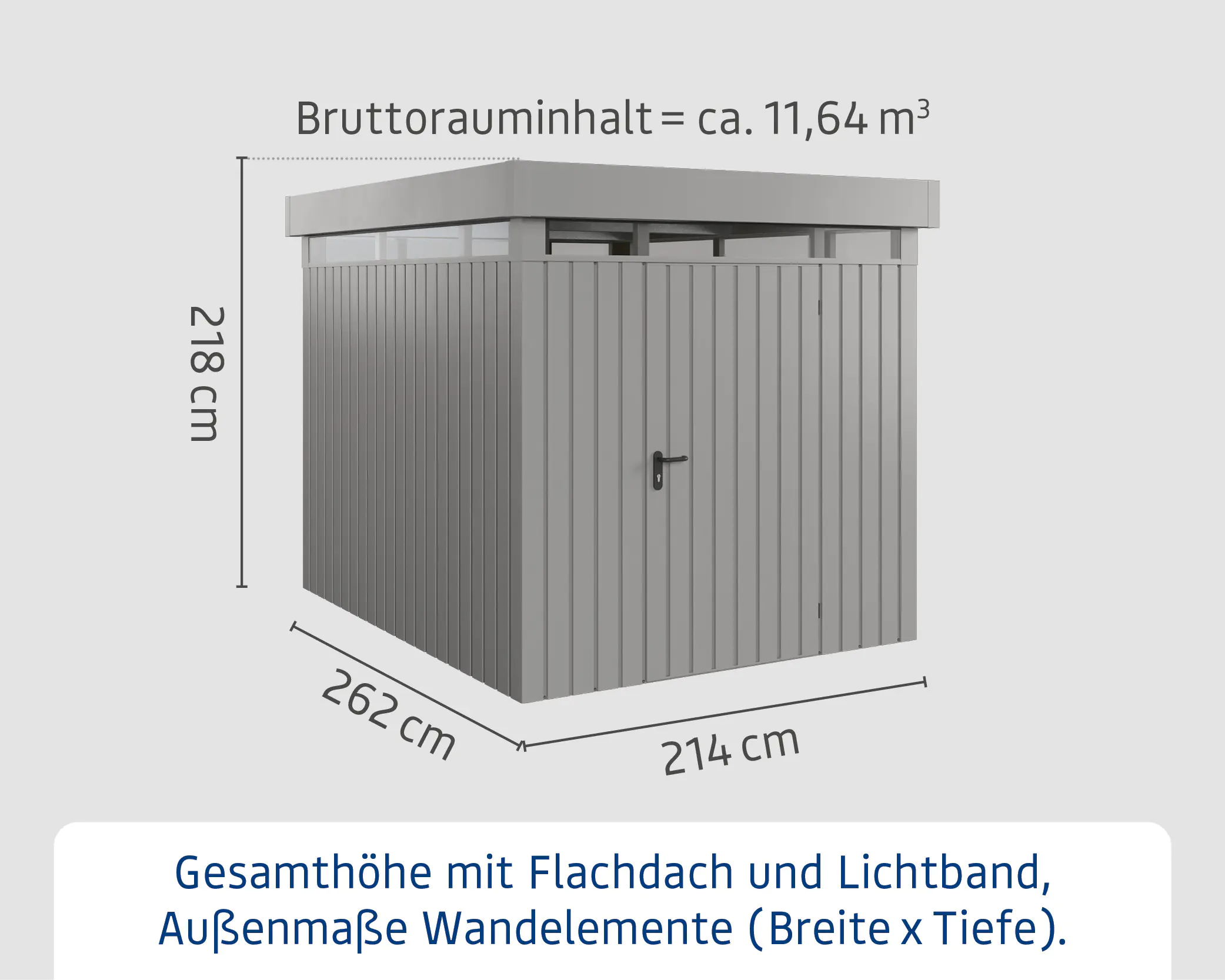 EcoStar Metallgerätehaus Euroline EFD6 LB graualuminium 214 x 262 cm 1-flg.
