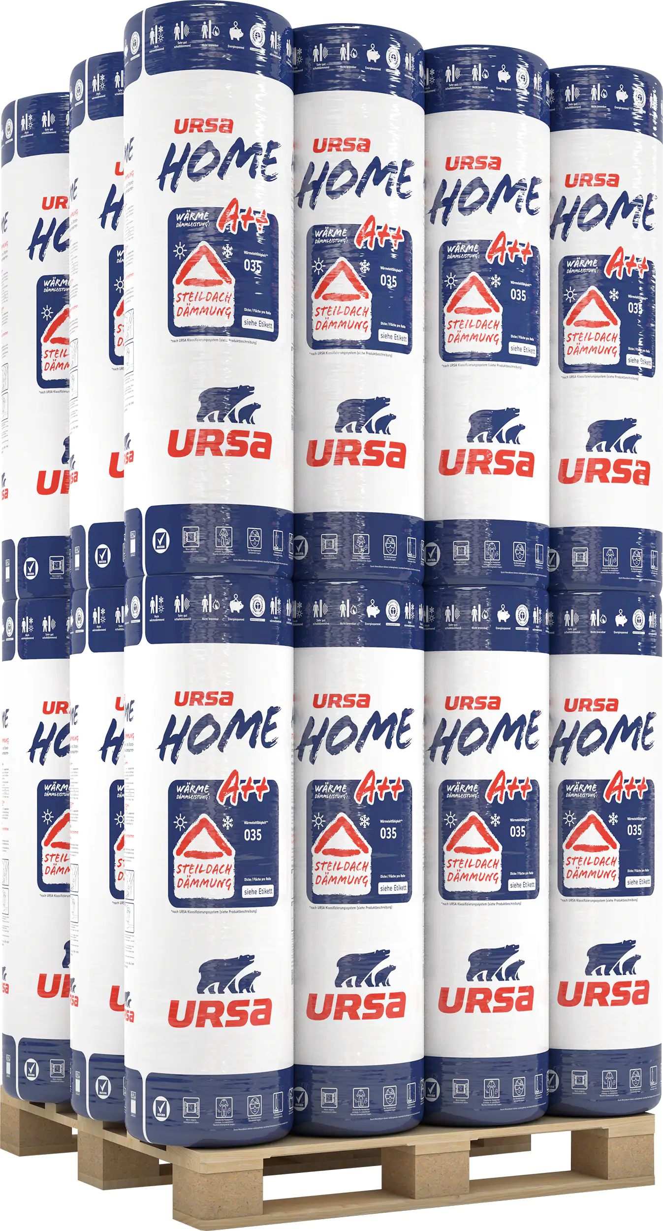 Ursa Home Klemmfilz Glaswolle WLG 035 3500 x 1200 x 240 mm 12 St. Palettenabnahme
