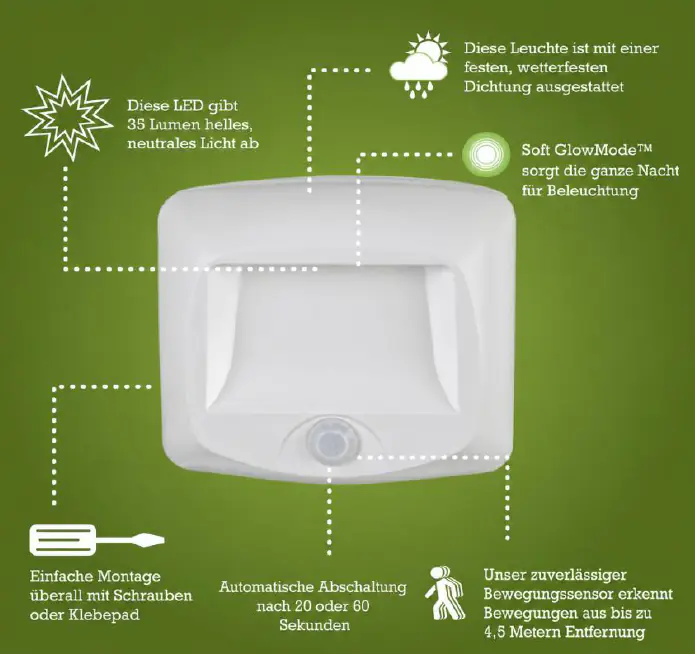 Mr Beams Treppenlicht MB530 neutralweiß Batterielicht weiß