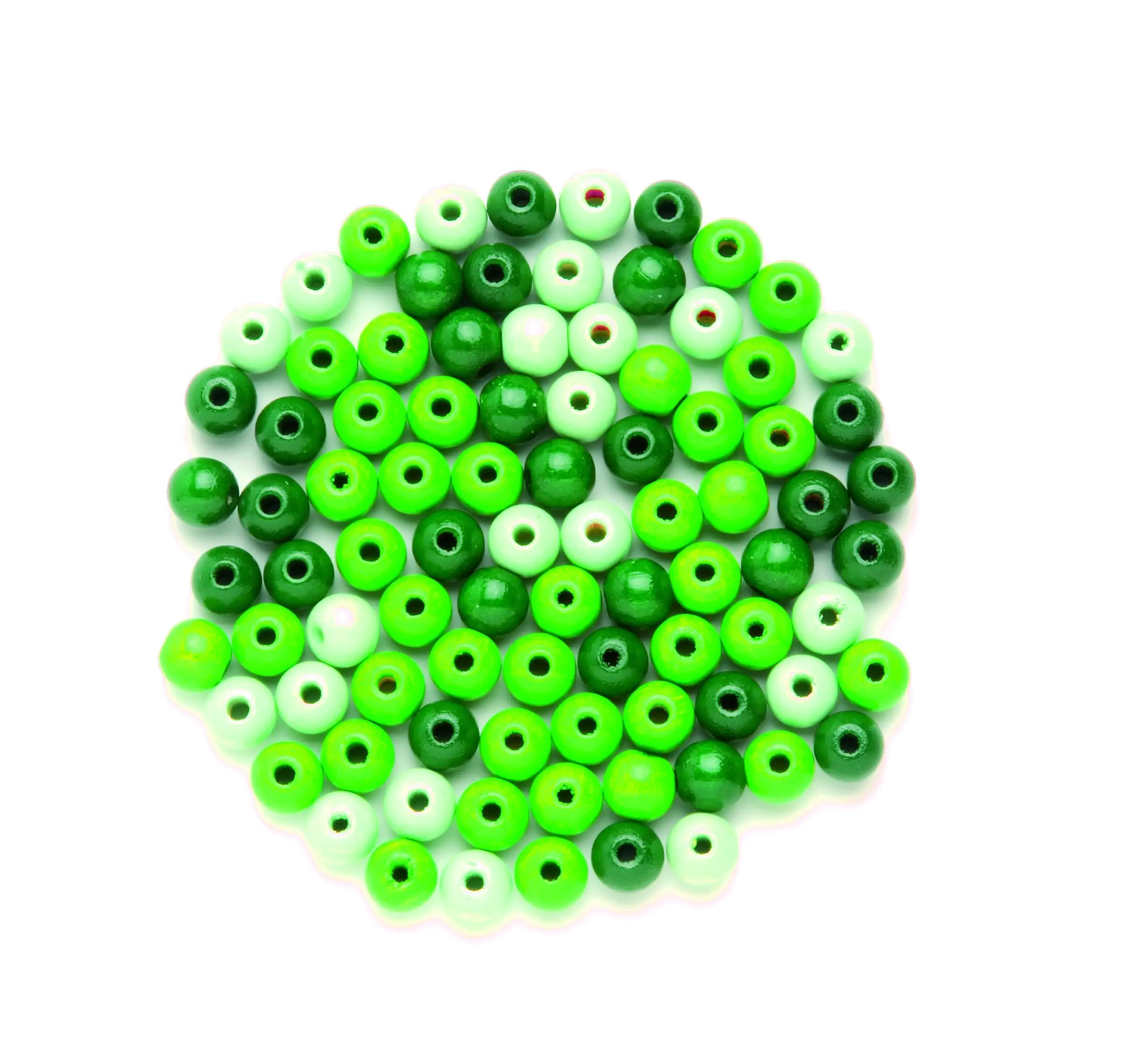 Glorex Holzperle grün mix 6 mm - 118 Stück