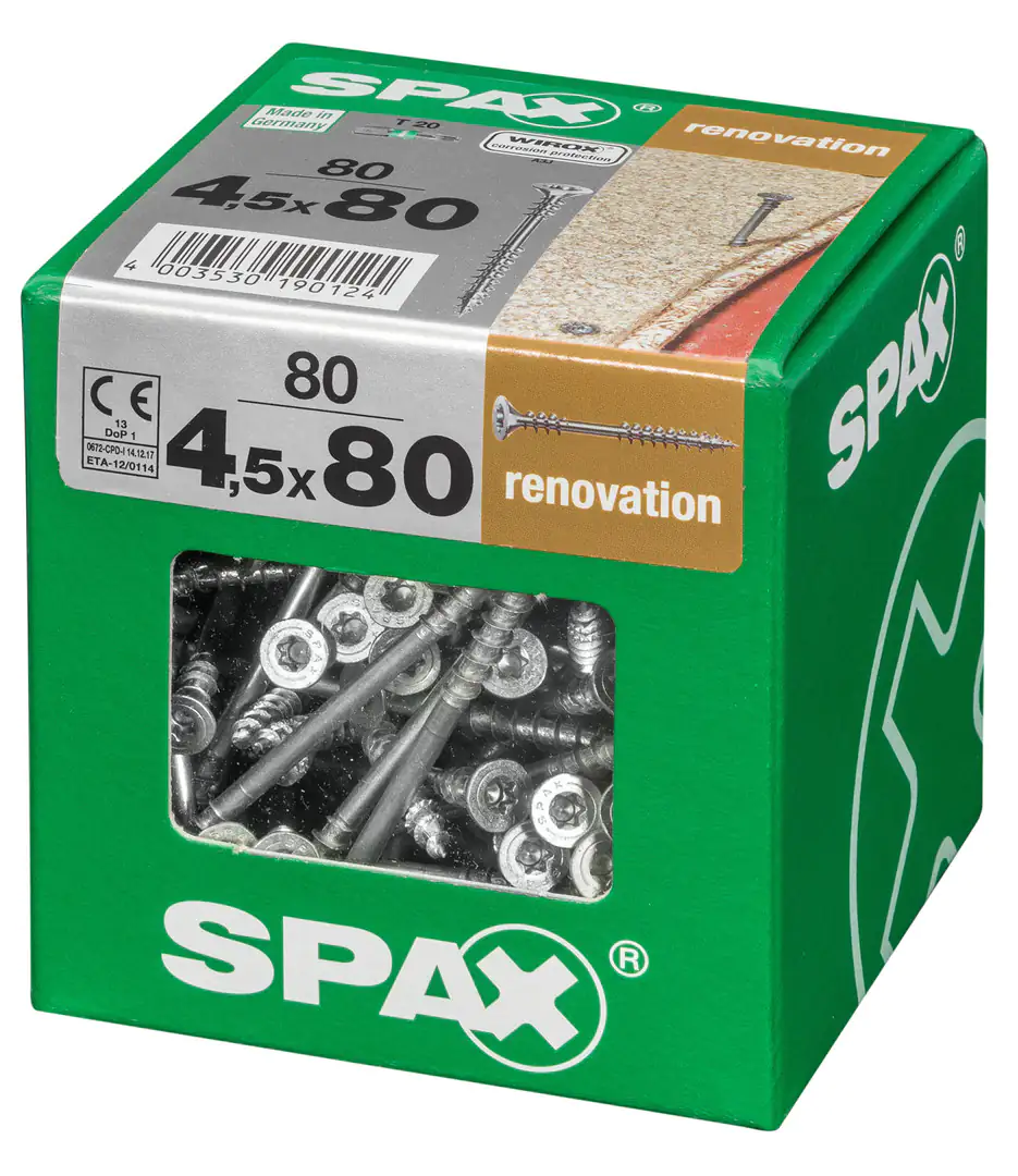 Spax Verlegeschrauben 4.5 x 80 mm TX 20 - 80 Stk.