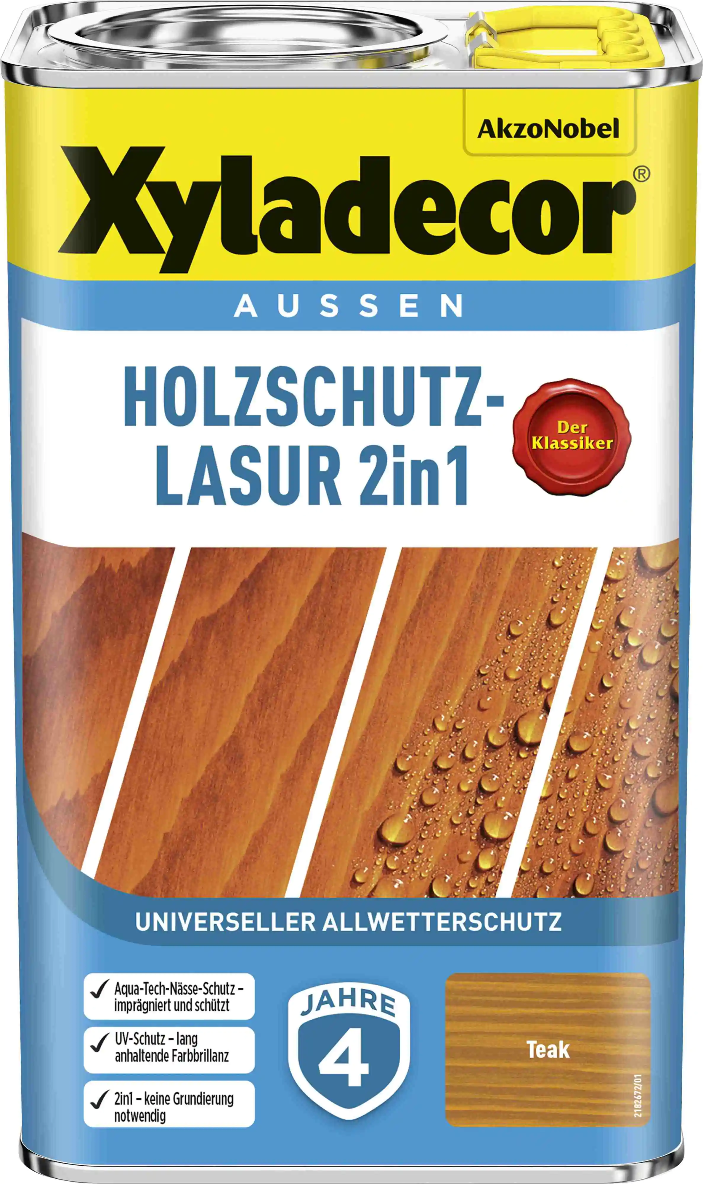 Xyladecor Holzschutzlasur 2,5 L teak 2in1