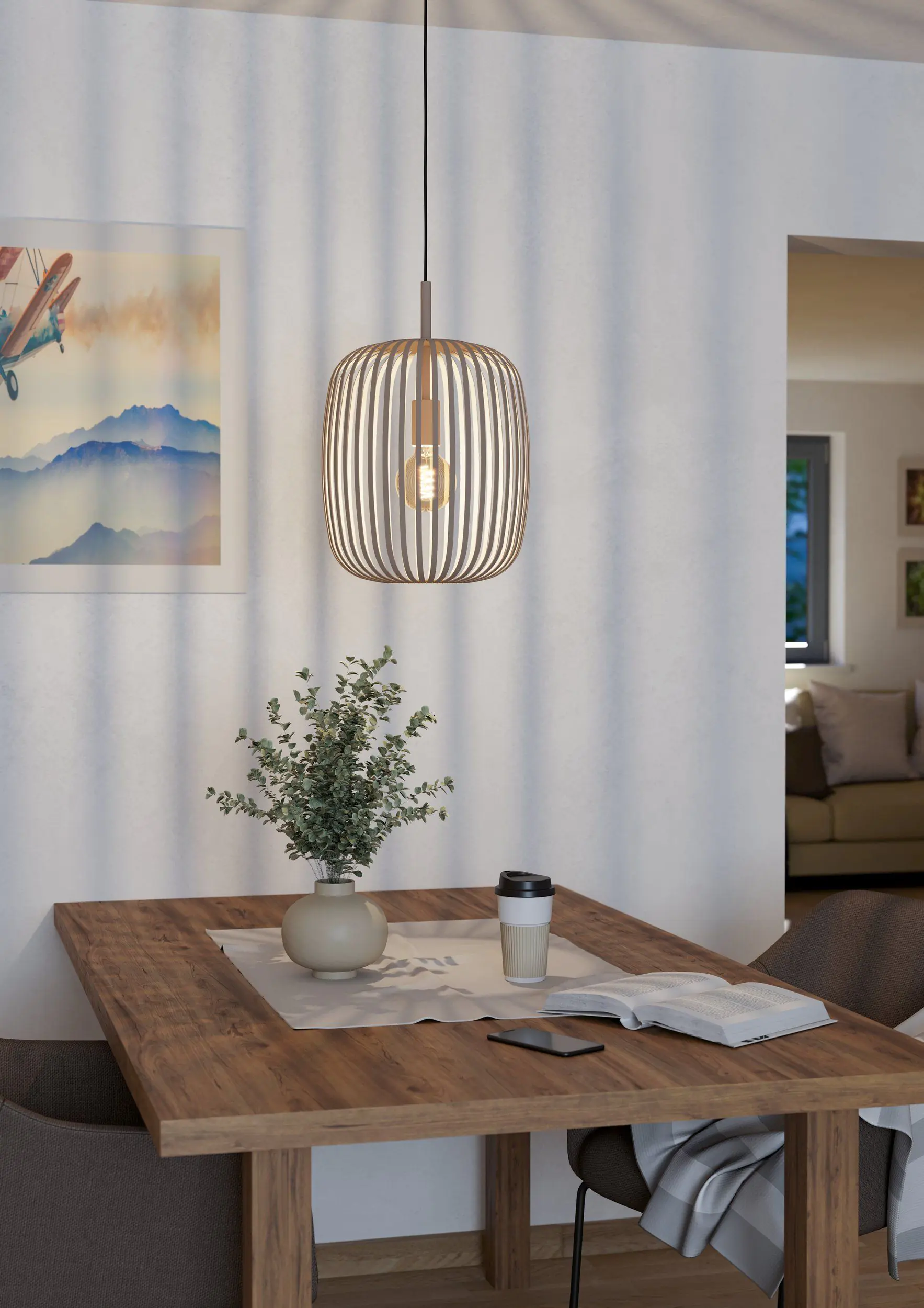 Eglo Hängeleuchte Romazzina sand 32,5 x 110 cm