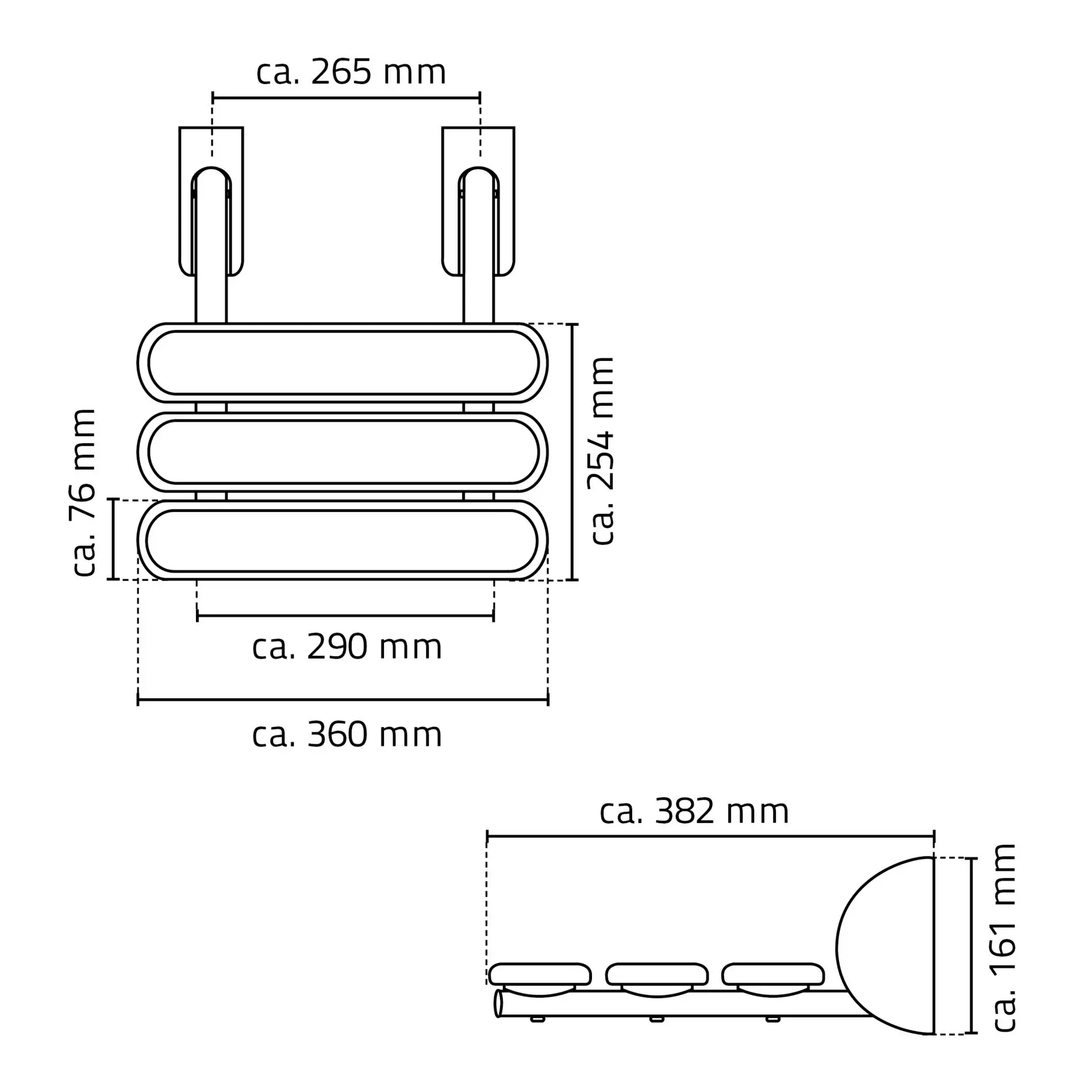 Ridder Dusch-Klappsitz Pro, weiß, PA / Aluminium