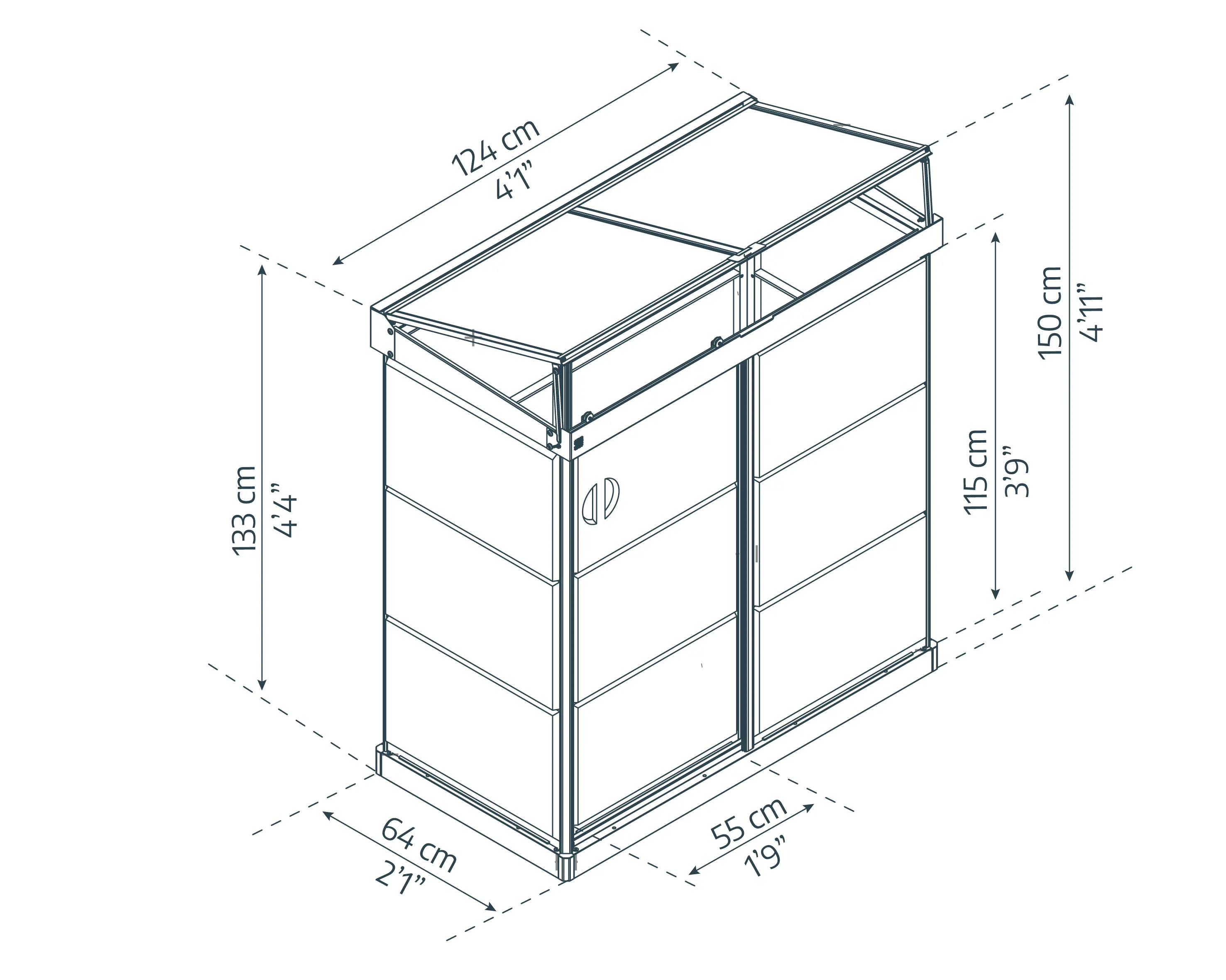Canopia Minigewächshaus Ivy  Alu schwarz 66 x 63 cm