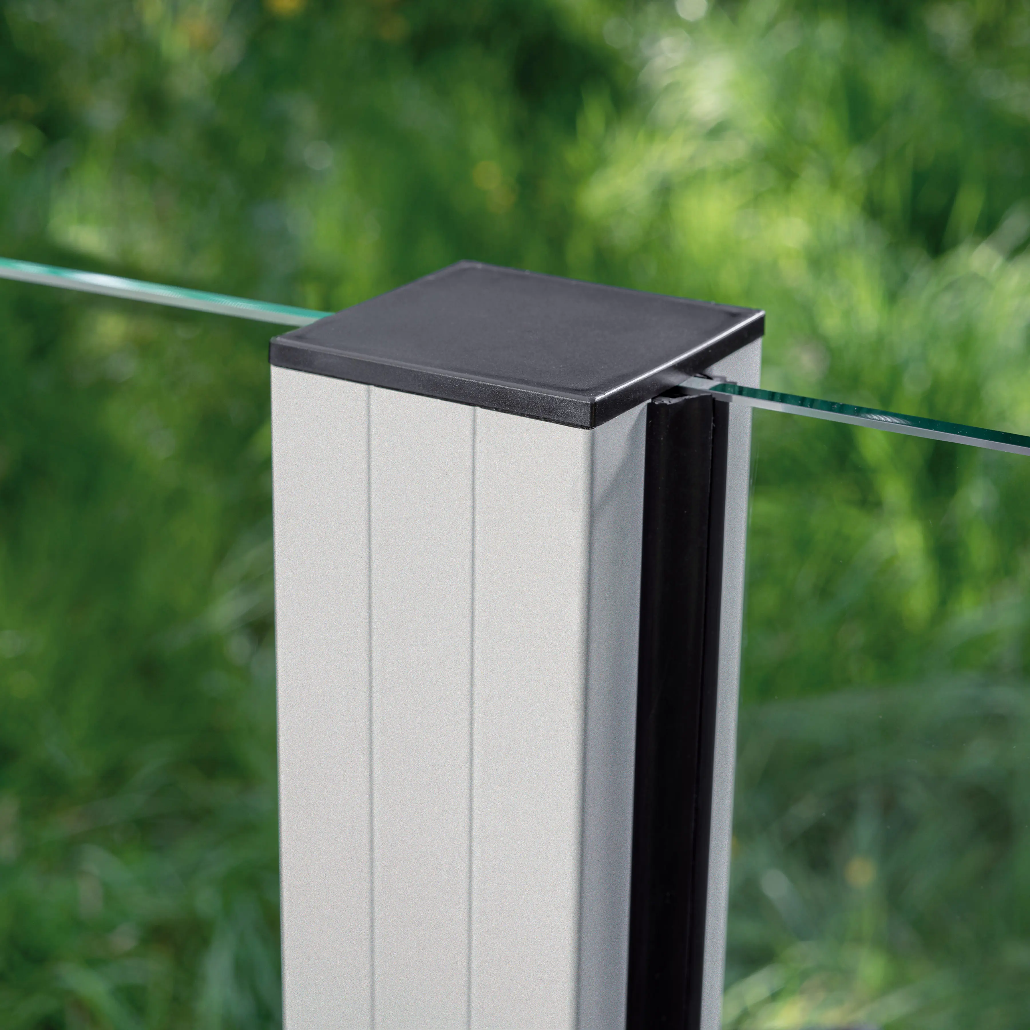 Ambiente Glaszaun Erweiterungsset Klarglas mit Siebdruck 187 x 107,2 cm weiß
