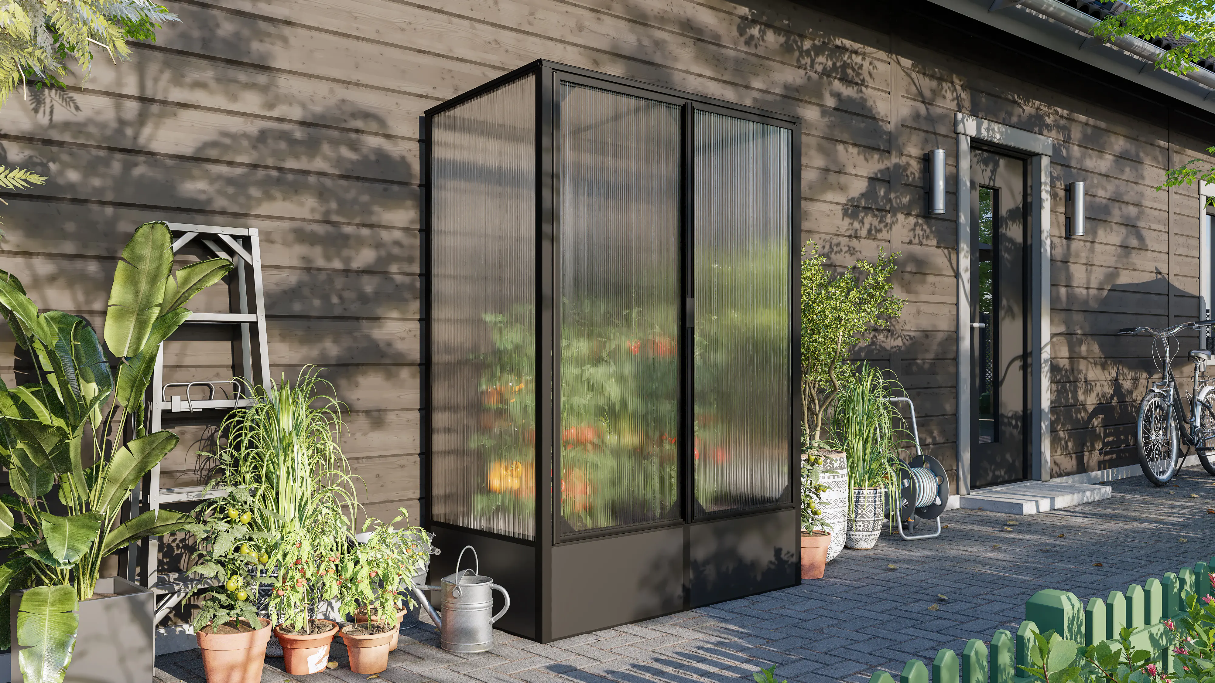 Vitavia Tomatenhaus-Set Napoli 900 HKP 4 mm schwarz 131 x 68 cm  