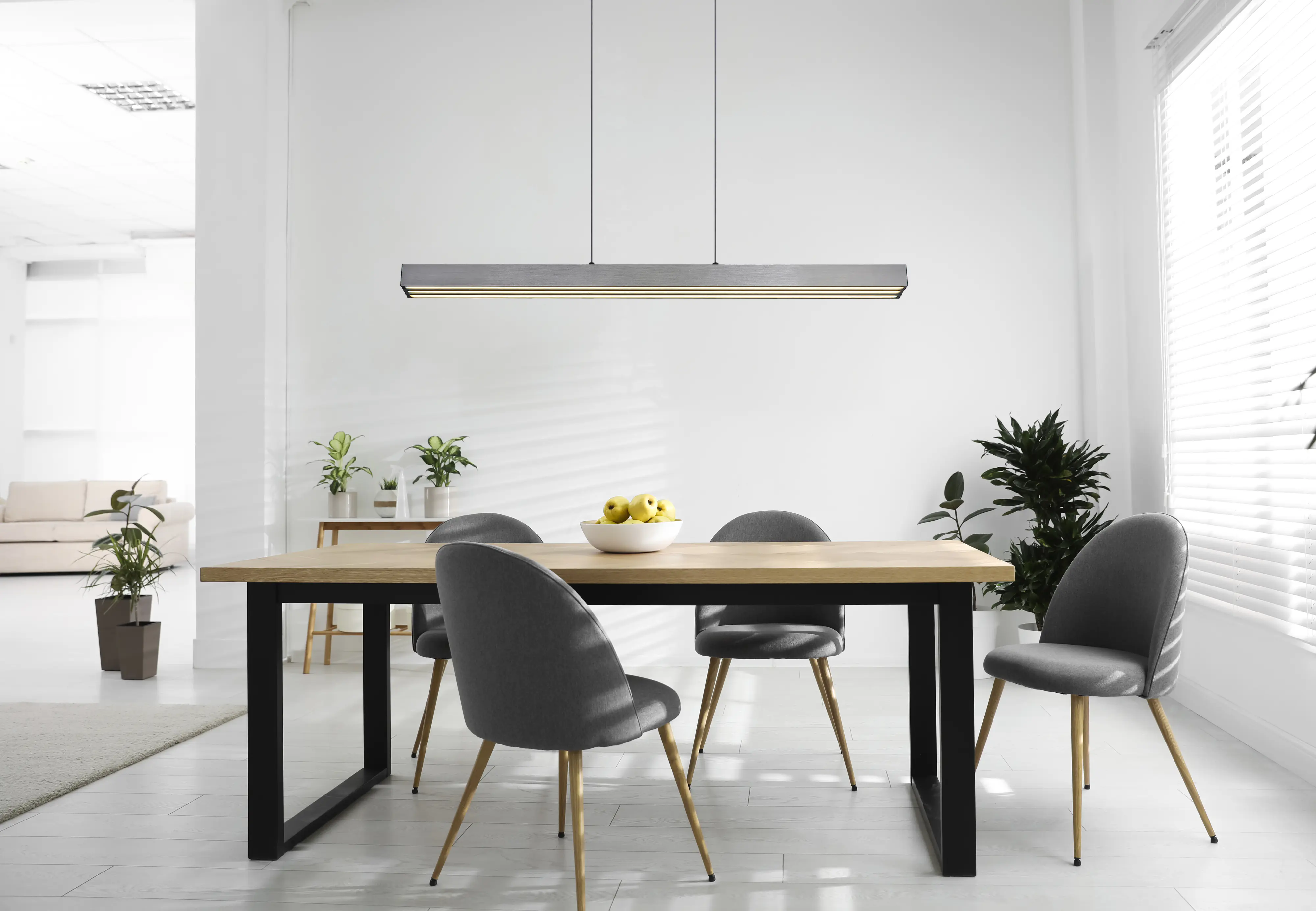 Globo LED Pendelleuchte Ethan 150 x 150 cm grau dunkel warmweiß