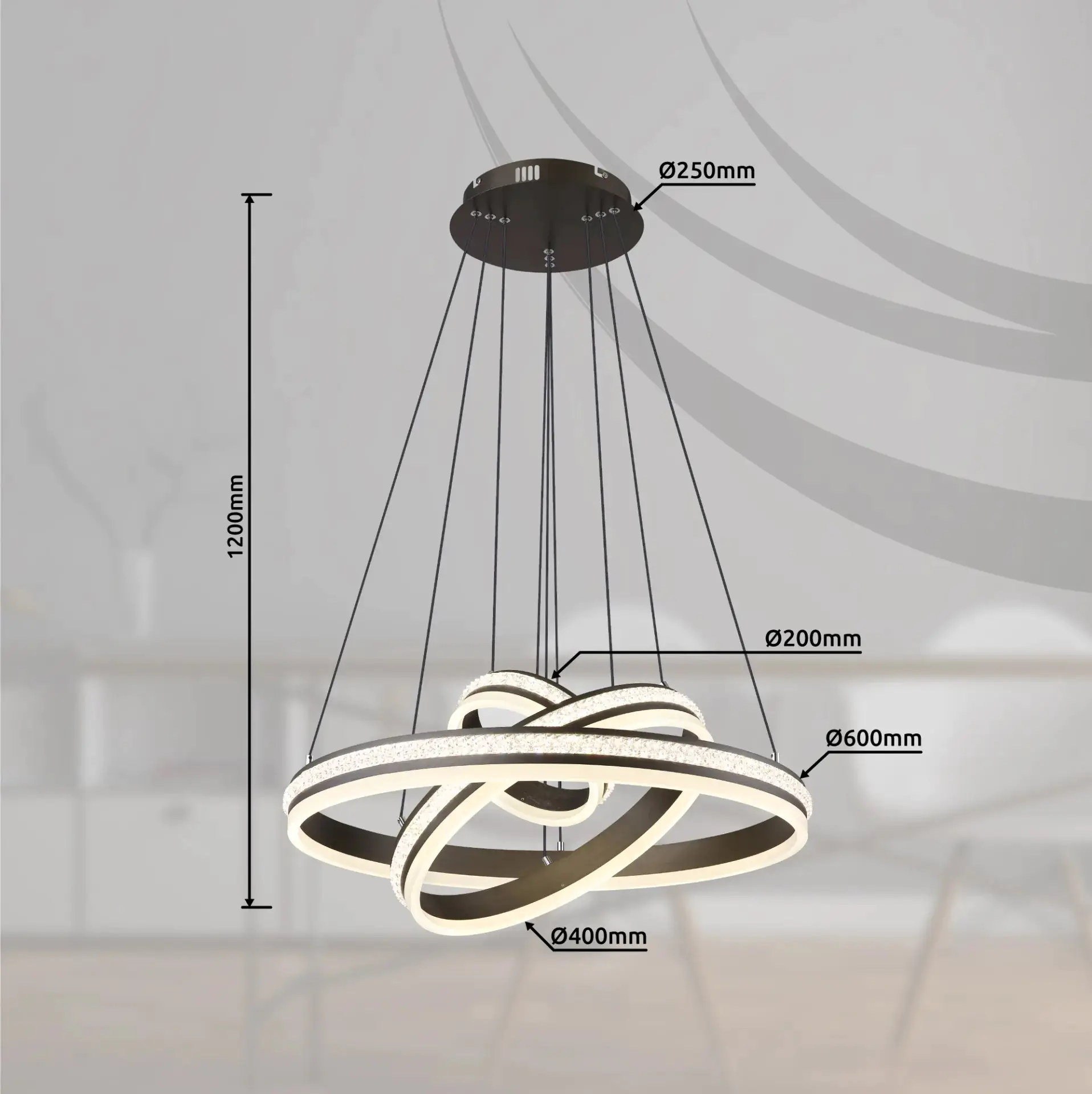 Globo LED Hängeleuchte Grouni 3 Ringe