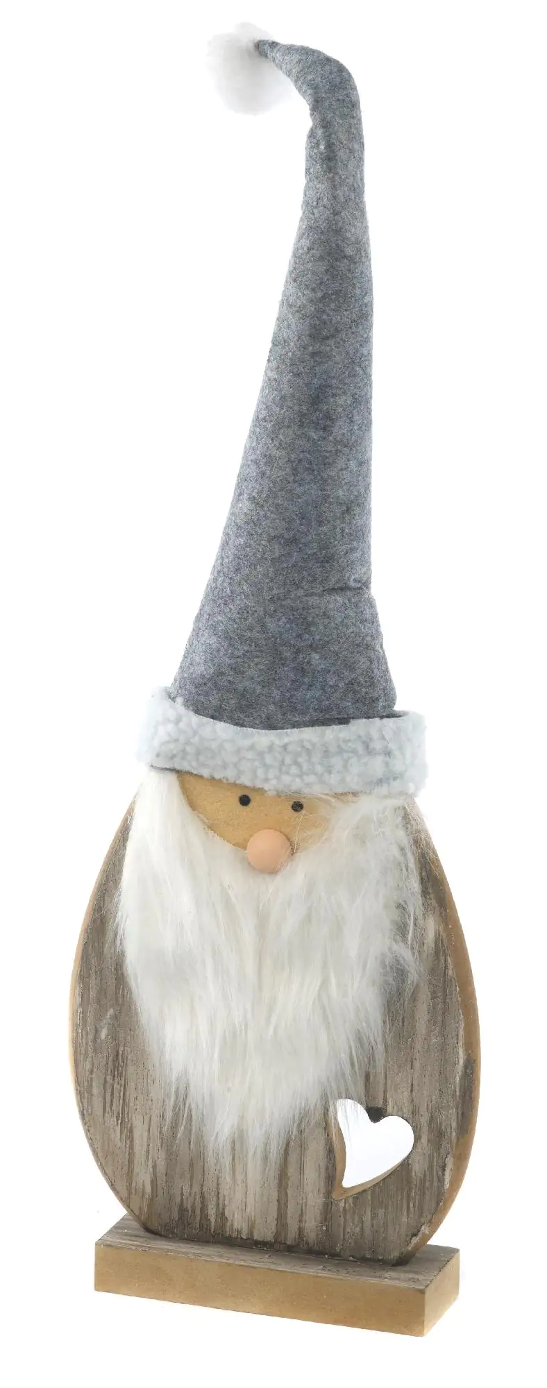 TrendLine Dekofigur Nikolaus 46 x 17 cm grau-weiß