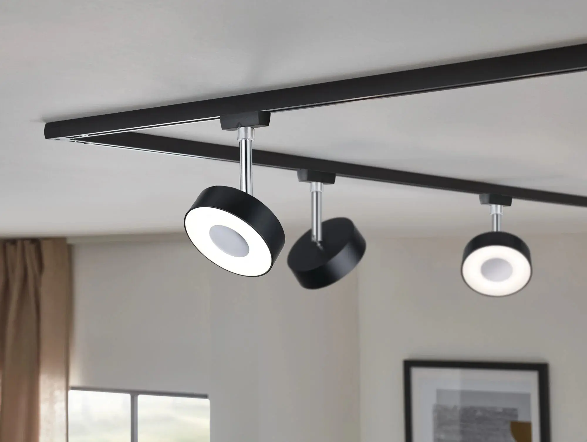 Paulmann LED-Leuchte URail 1er Schienenspot Circle schwarz matt dimmbar
