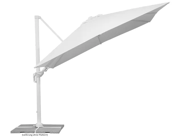 Schneider Sonnenschirm Rhodos Twist Bianco weiß, 300 x 300 cm inkl. Sonnenschirmhülle